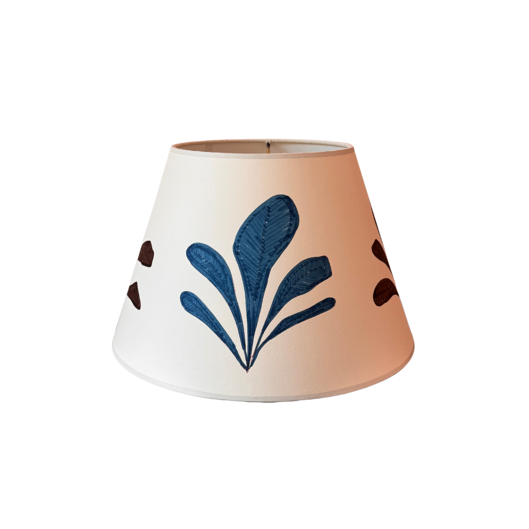 12" Blue & Brown Coral Lampshade by Lia Burke Libaire