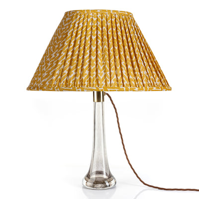 16" Oval Fermoie Lampshade - Rabanna in Yellow | Newport Lamp And Shade | Located in Newport, RI