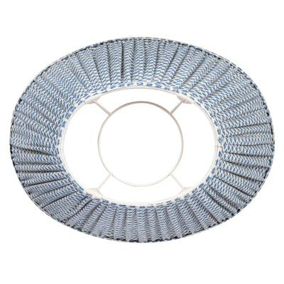 Oval Fermoie Lampshade - Marden in Blue | Newport Lamp And Shade | Located in Newport, RI