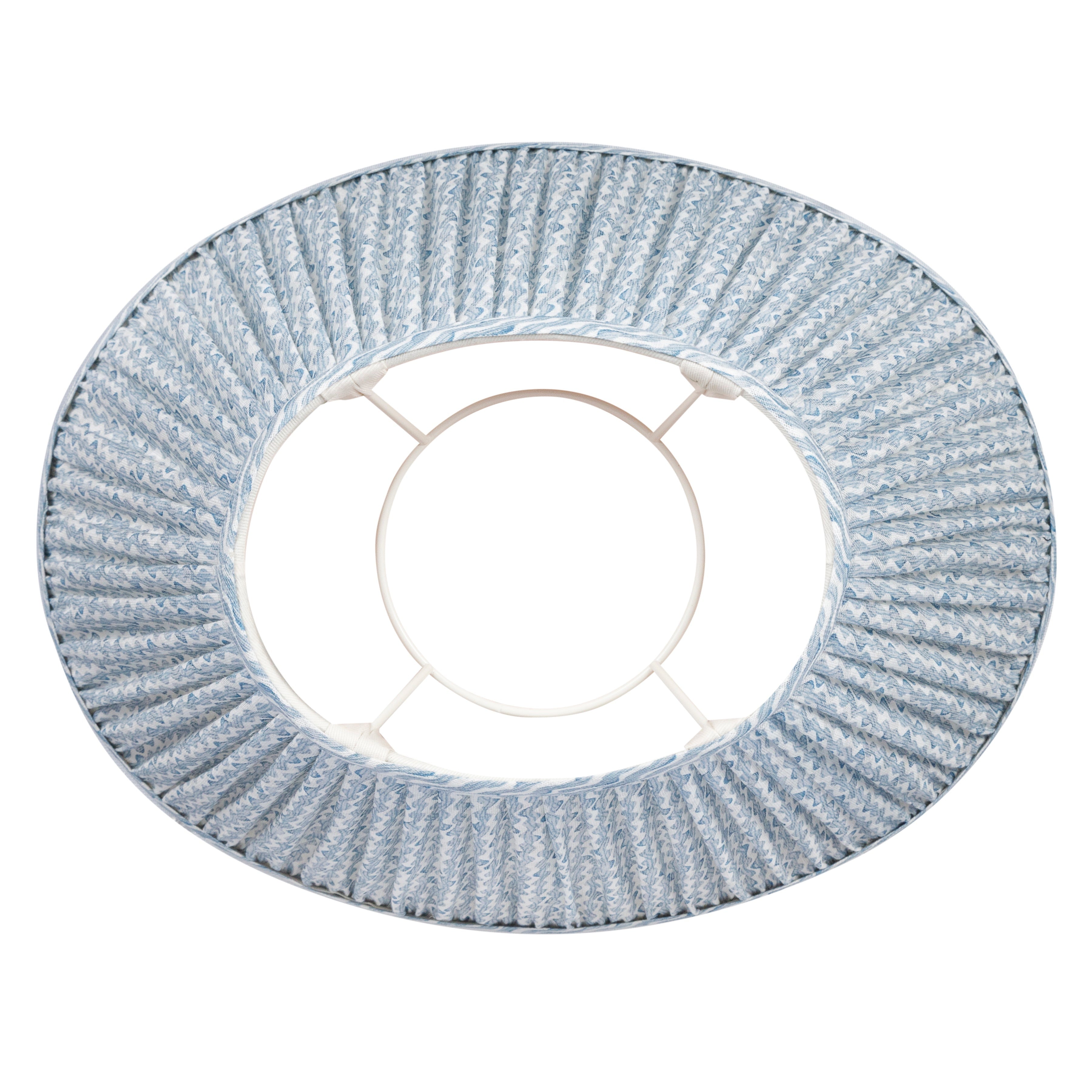 Oval Fermoie Lampshade - Popple in Light Blue | Newport Lamp And Shade | Located in Newport, RI