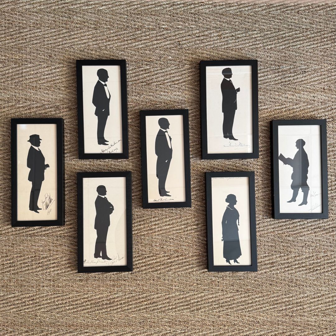 Set of Seven Silhouettes of Parsonages in the Arts Community by Beatrix Sherman