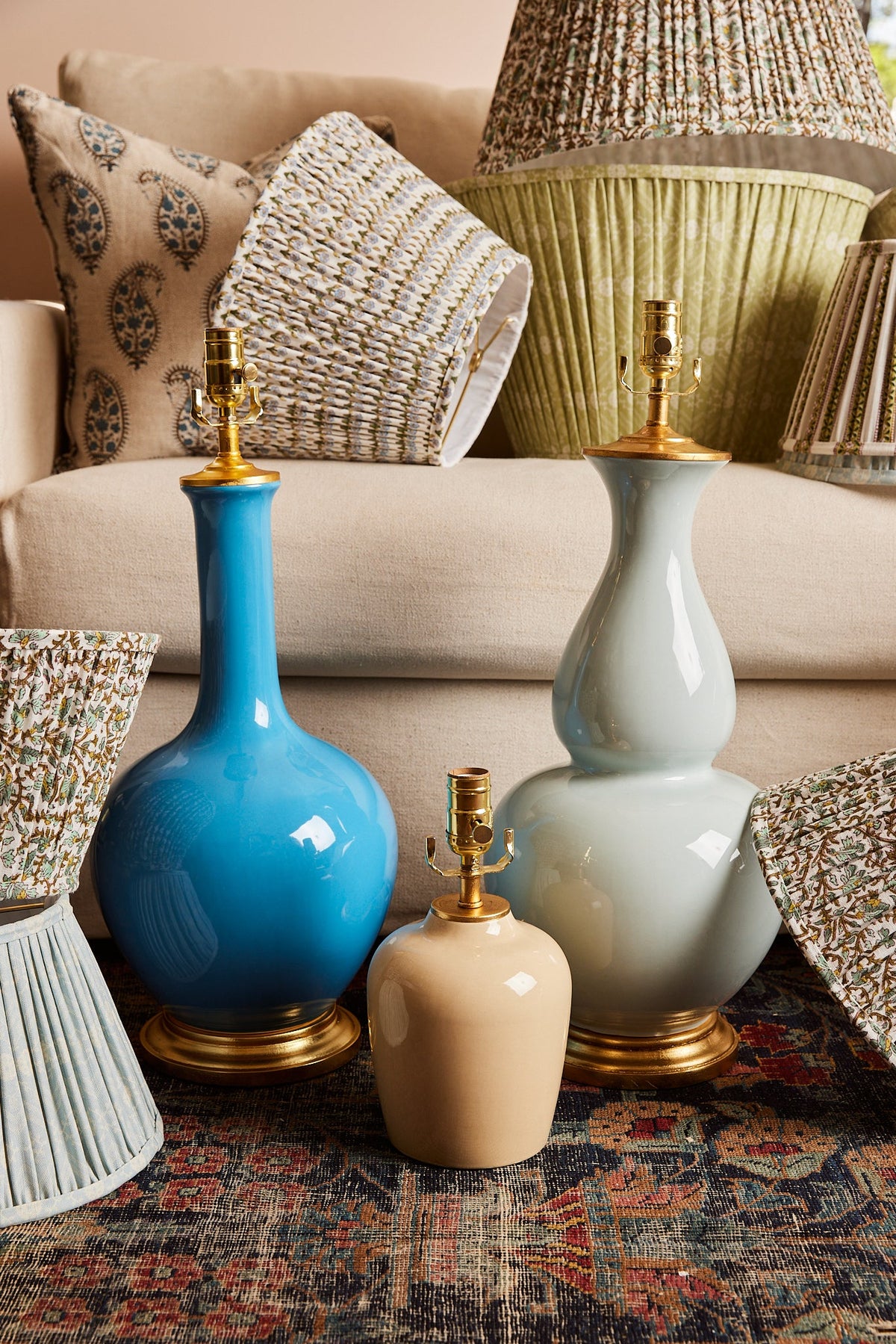 Liv Ceramic Table Lamp in Sky