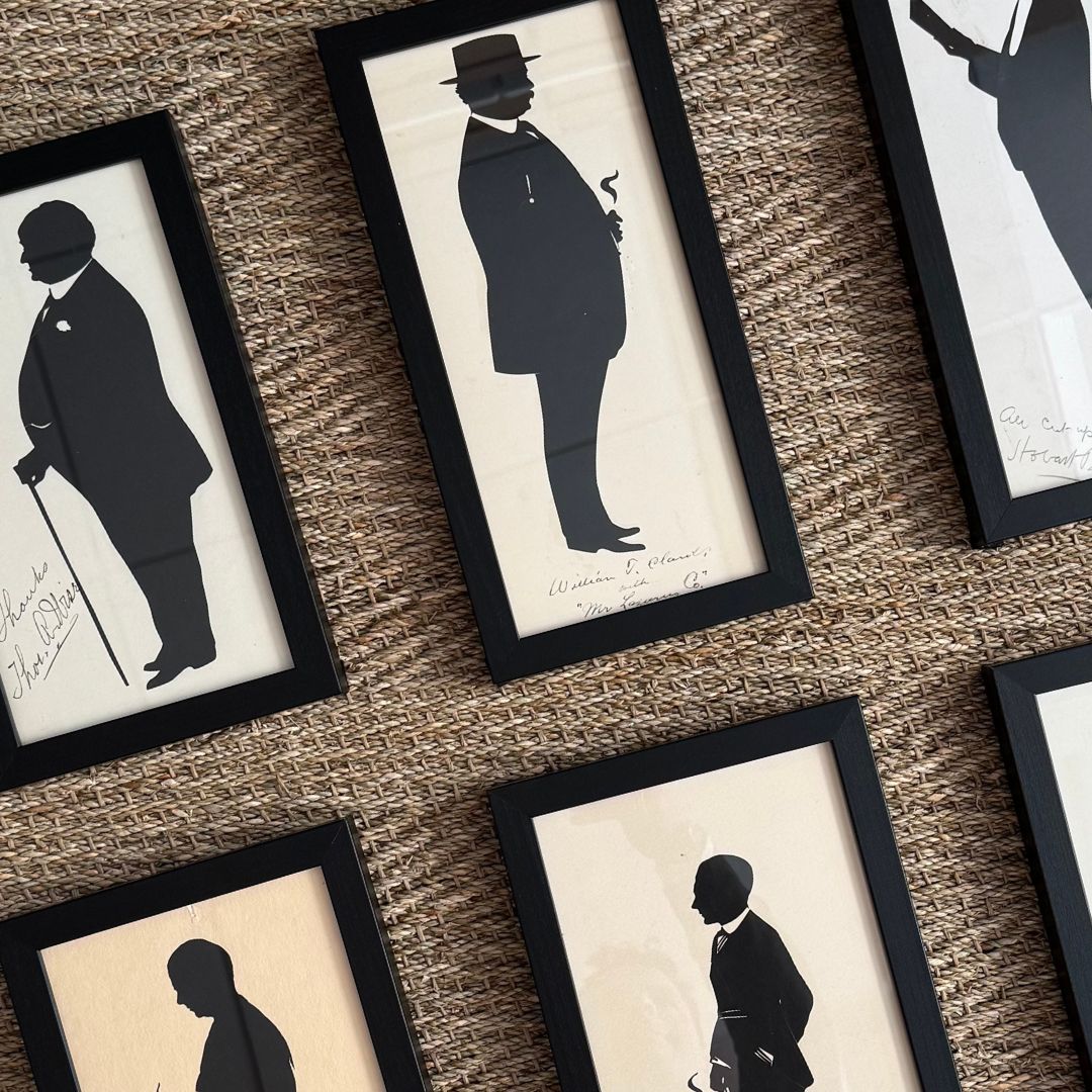 Set of Six Silhouettes of Actors by Beatrix Sherman