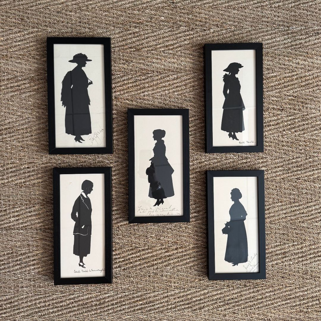 Set of Five Silhouettes of Actresses II by Beatrix Sherman