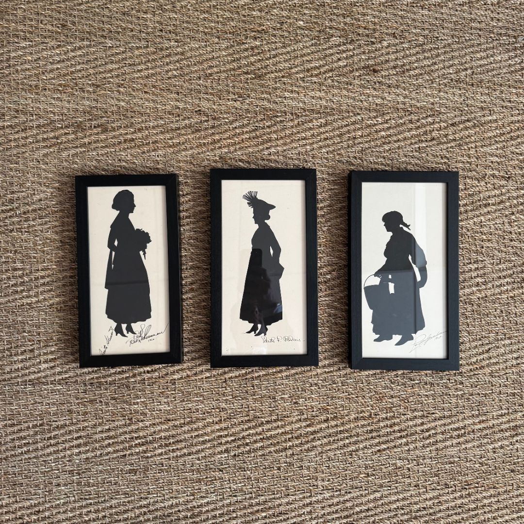 Set of Three Silhouettes of Actresses by Beatrix Sherman