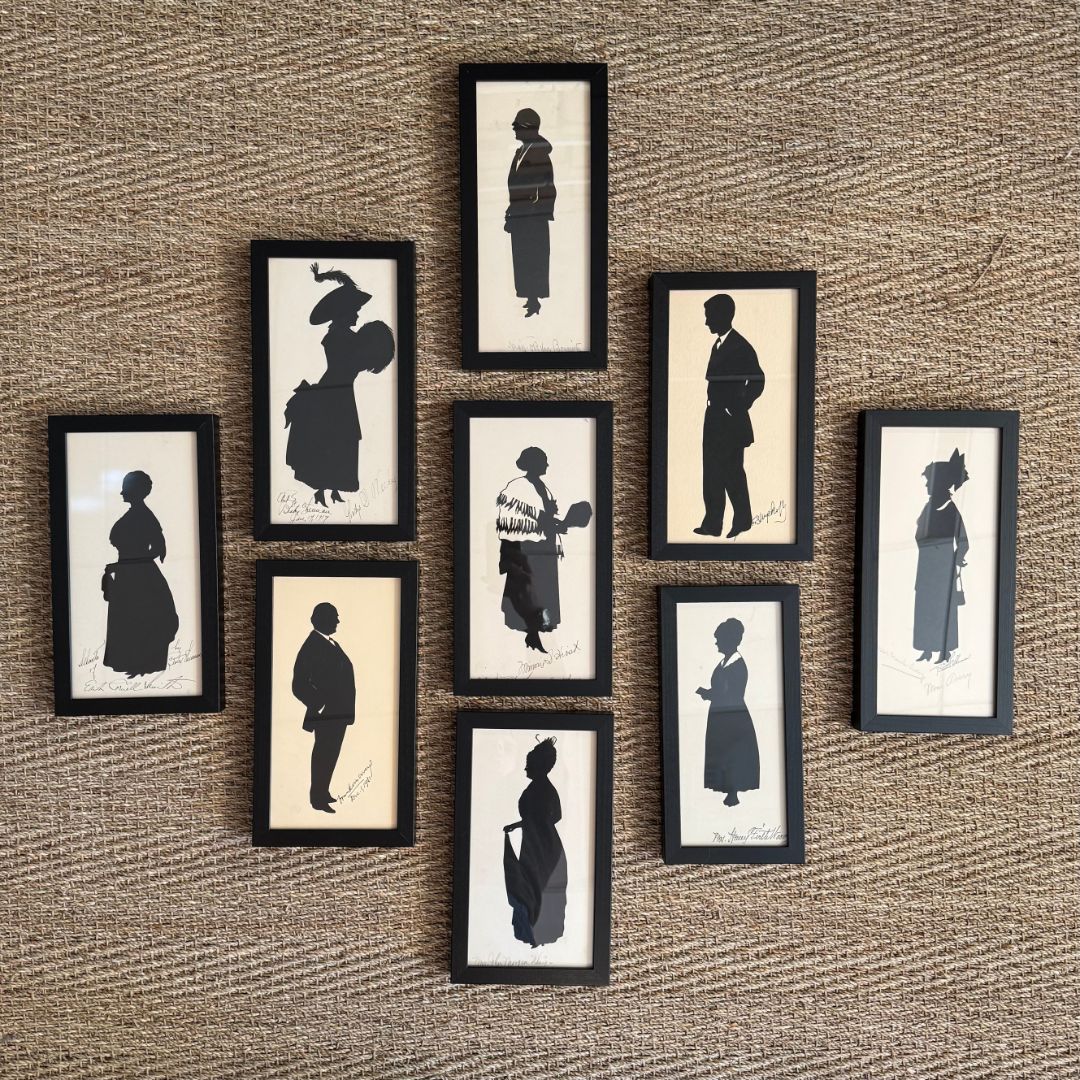Set of Nine Silhouettes of Socialites I by Beatrix Sherman