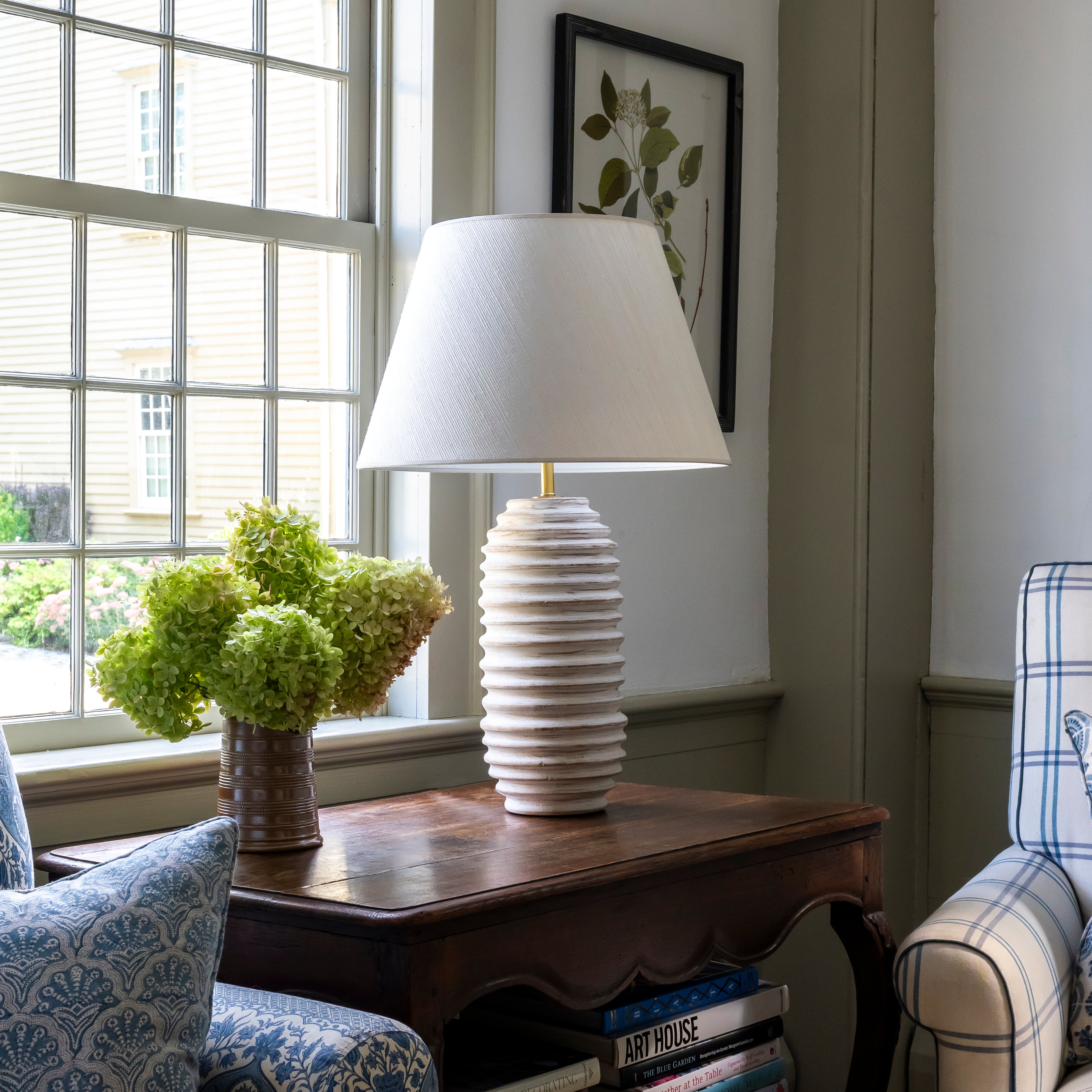 New Grasscloth Lampshade in White - Newport Lamp & Shade Company