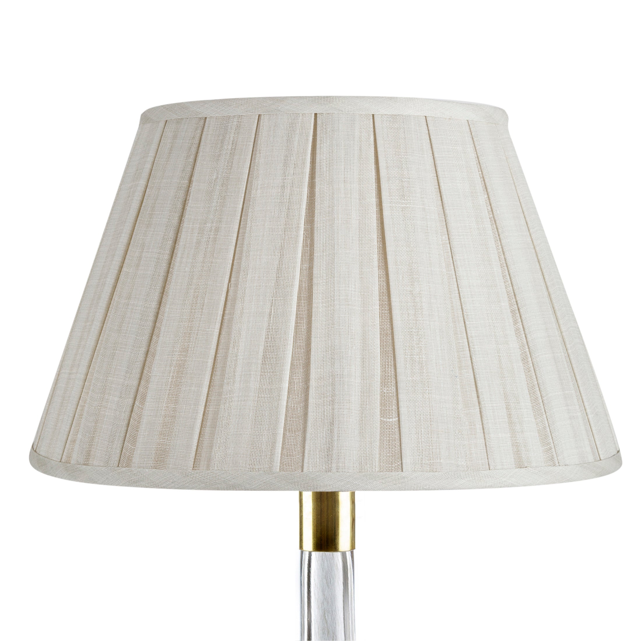 Fermoie Lampshade - Moire Linen in Cream - Box Pleat - Newport Lamp & Shade Company