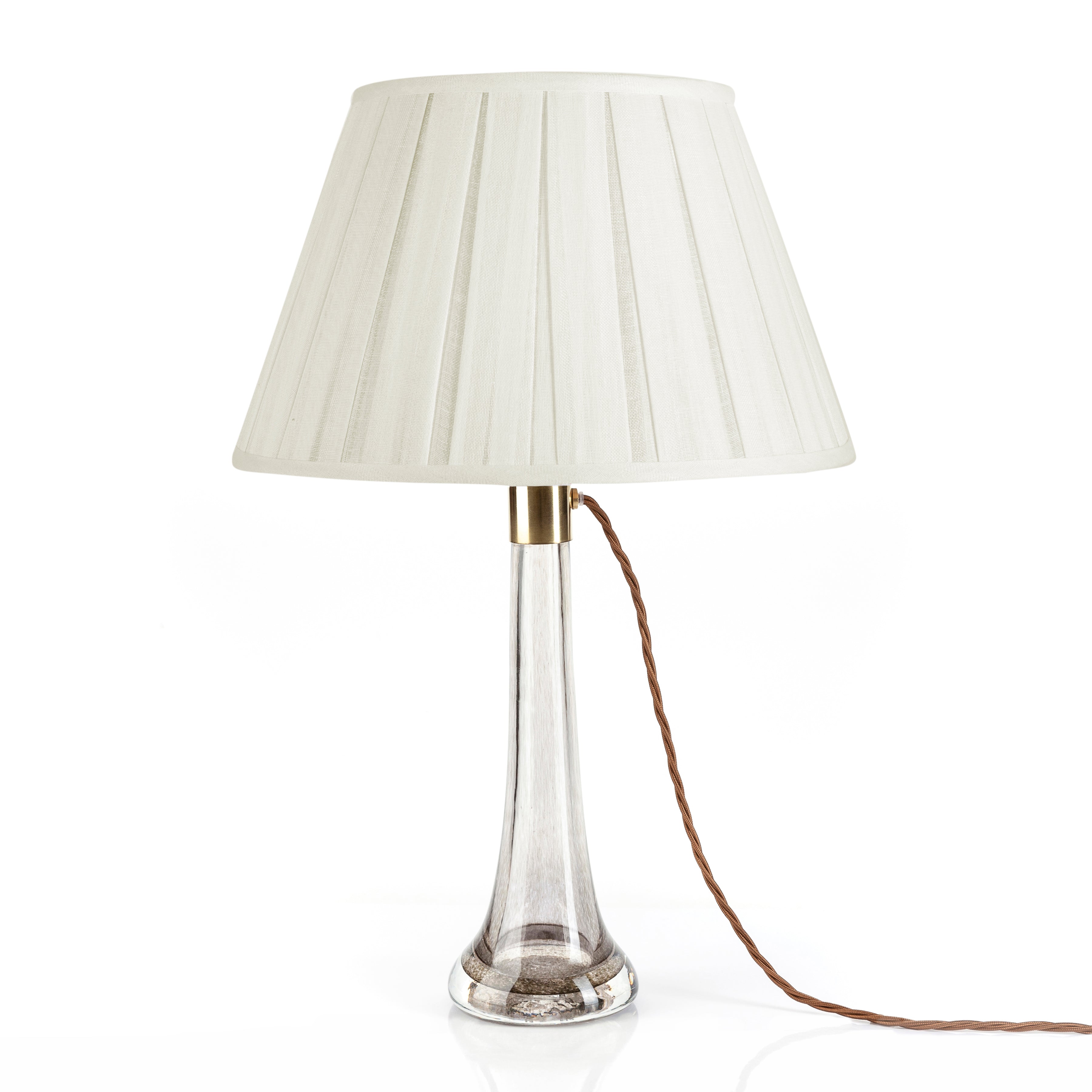 Fermoie Lampshade - Plain Linen in Ivory - Box Pleat - Newport Lamp & Shade Company
