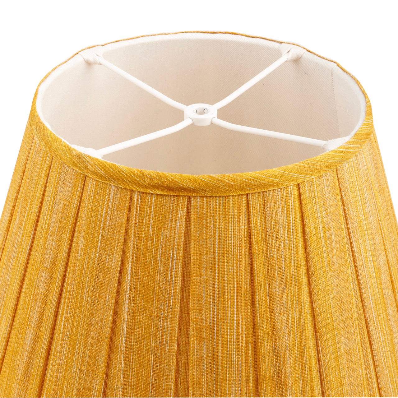 Fermoie Lampshade - Plain Linen in Club Yellow - Box Pleat - Newport Lamp & Shade Company
