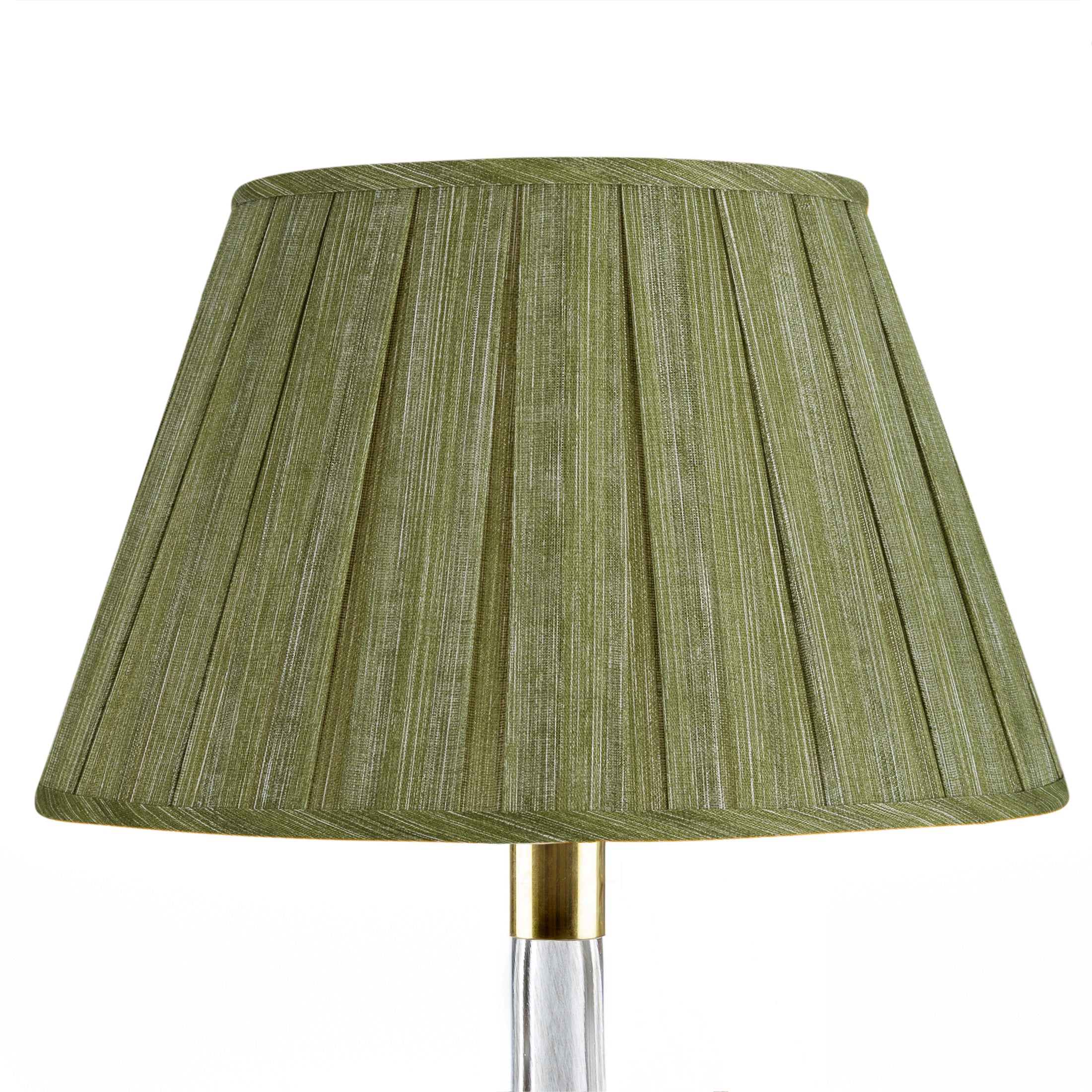 Fermoie Lampshade - Plain Linen in Kintyre Green - Box Pleat - Newport Lamp & Shade Company