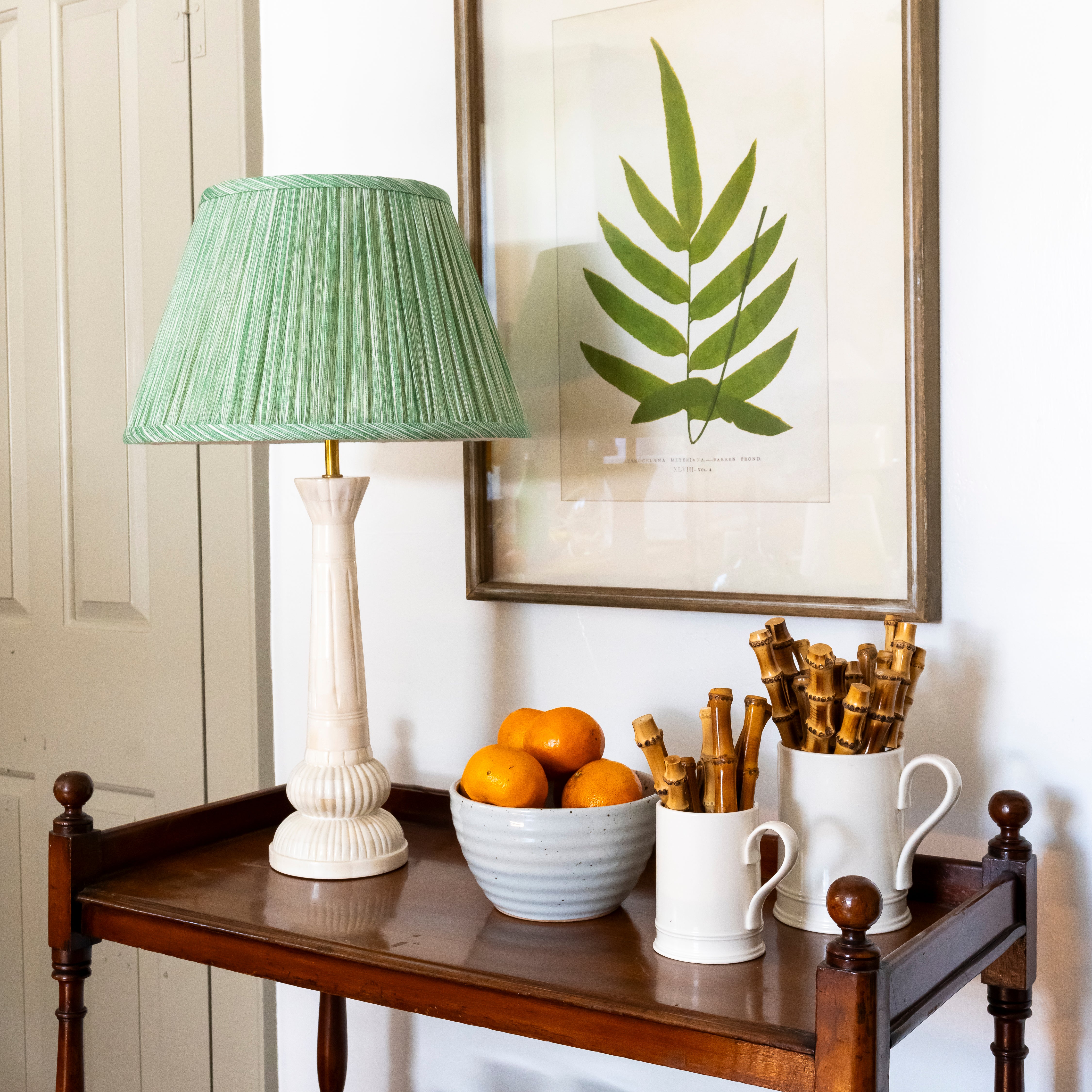 16" Fermoie Lampshade - Strie in Green - Newport Lamp & Shade Company