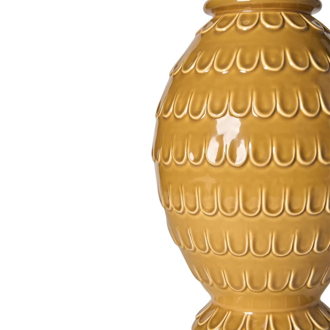 Tamera Ceramic Table Lamp Base in Mustard by Penny Morrison - Newport Lamp & Shade Company