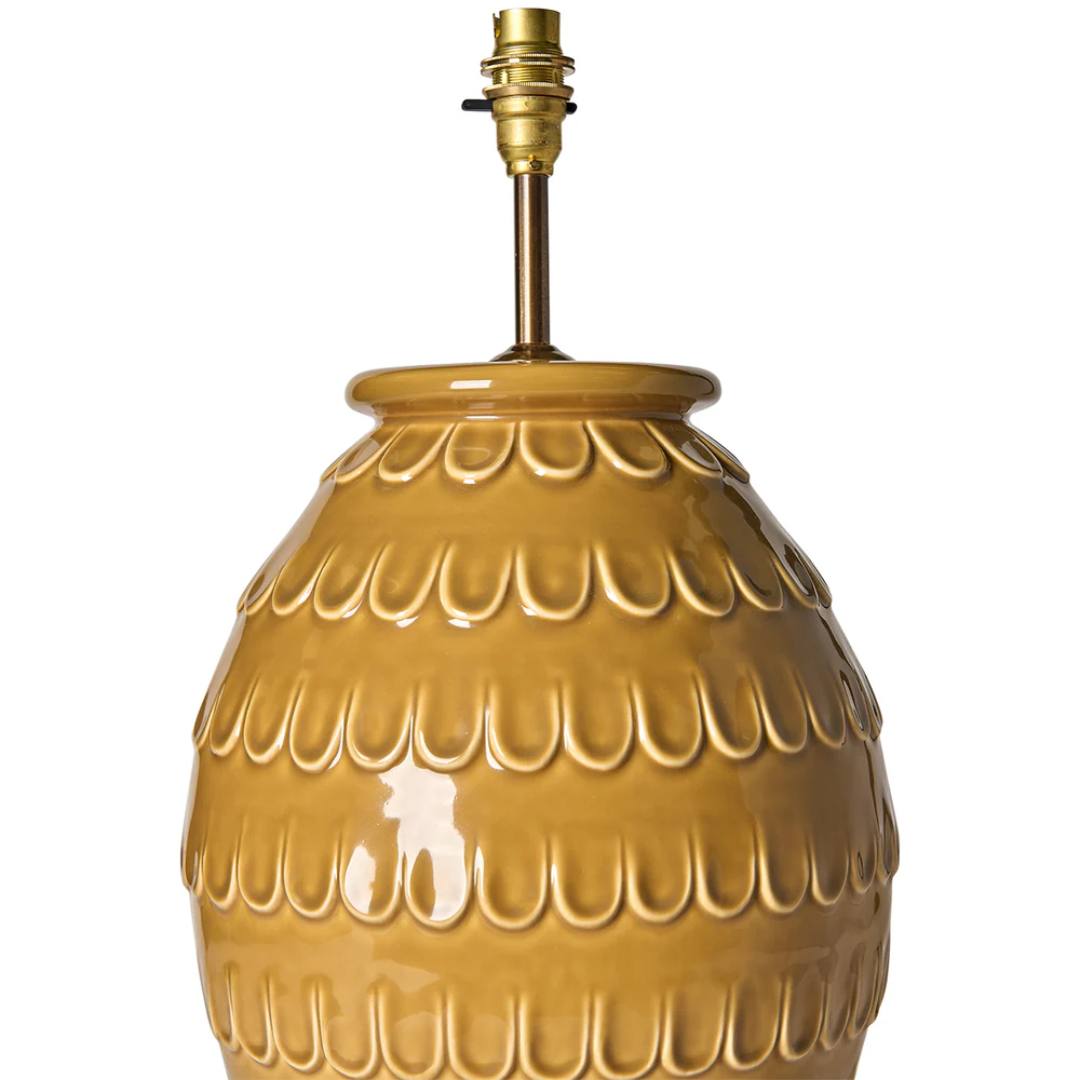 Tamera Ceramic Table Lamp Base in Mustard by Penny Morrison - Newport Lamp & Shade Company