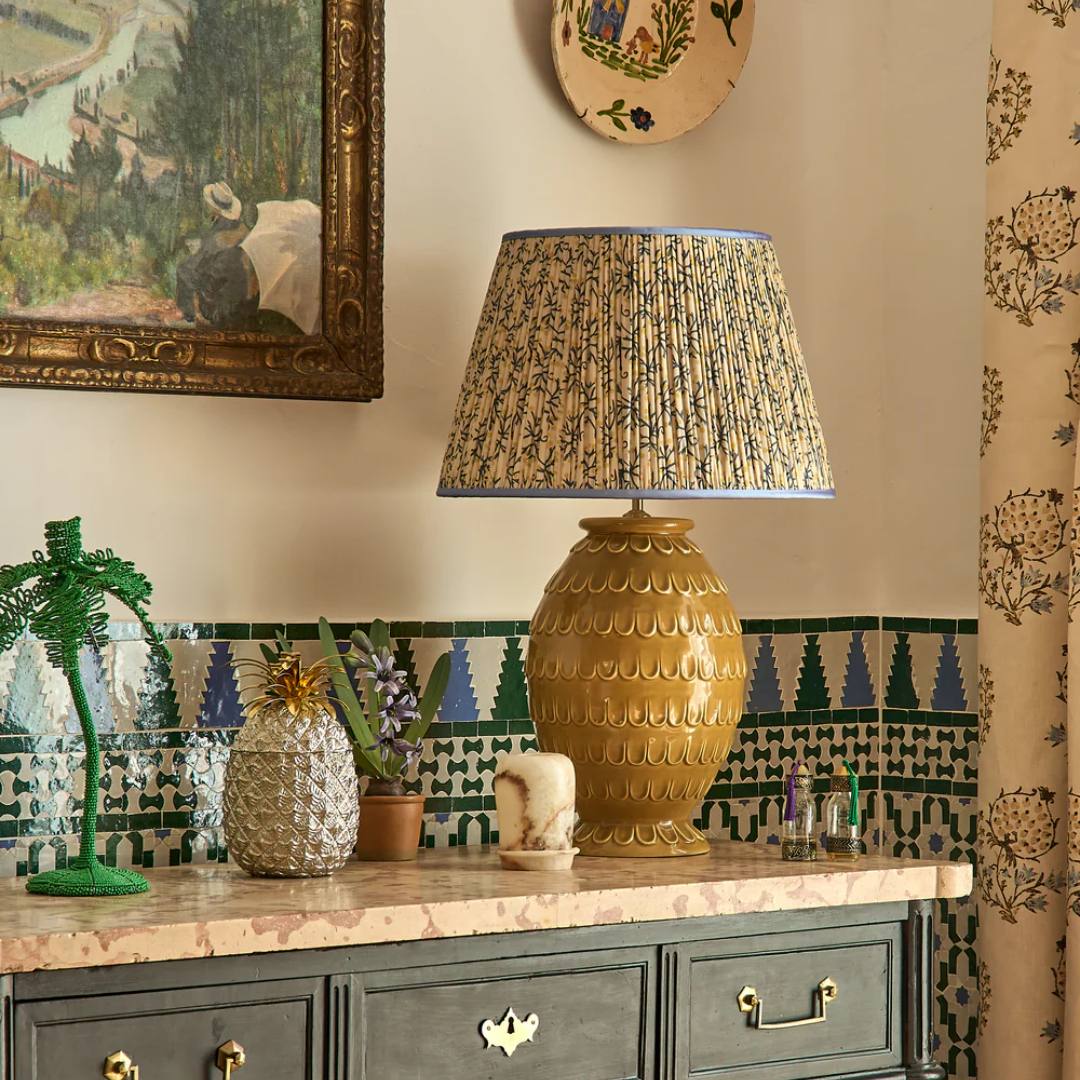 Tamera Ceramic Table Lamp Base in Mustard by Penny Morrison - Newport Lamp & Shade Company