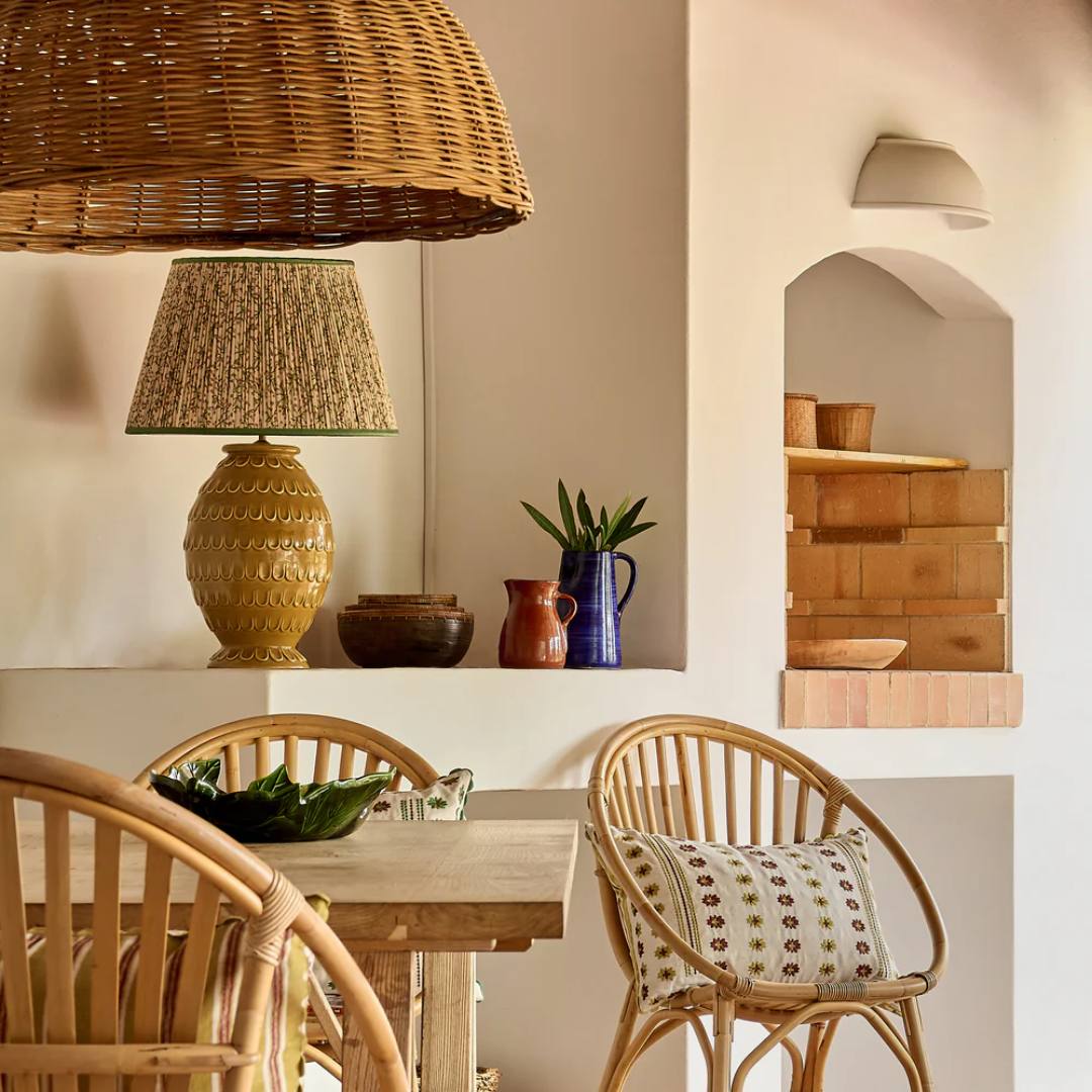 Tamera Ceramic Table Lamp Base in Mustard by Penny Morrison - Newport Lamp & Shade Company