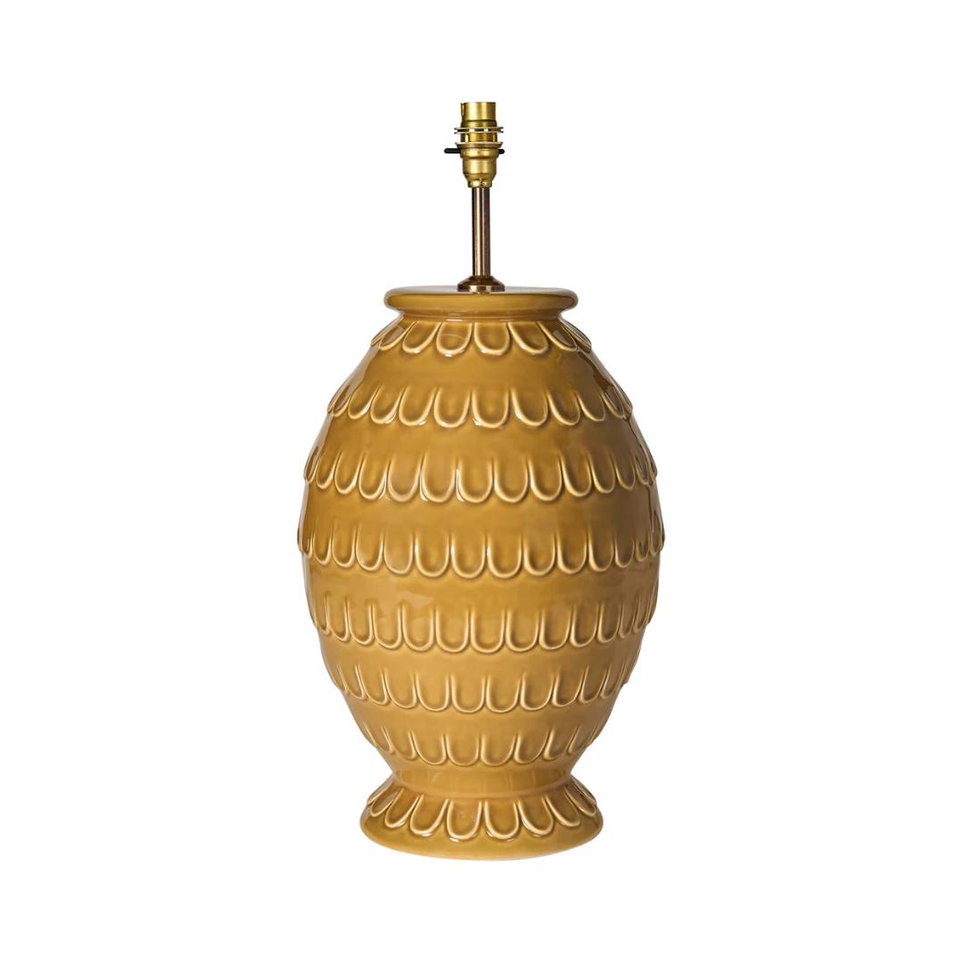 Tamera Ceramic Table Lamp Base in Mustard by Penny Morrison - Newport Lamp & Shade Company