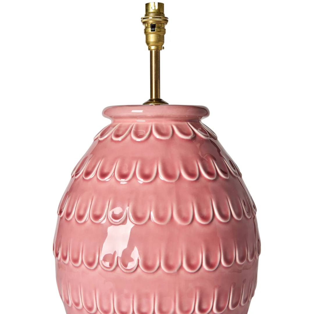Tamera Ceramic Table Lamp Base in Pink by Penny Morrison - Newport Lamp & Shade Company