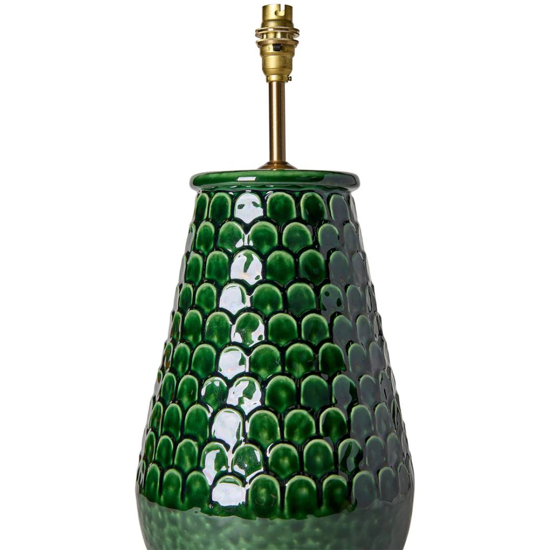 Comporta Ceramic Table Lamp Base in Green by Penny Morrison - Newport Lamp & Shade Company