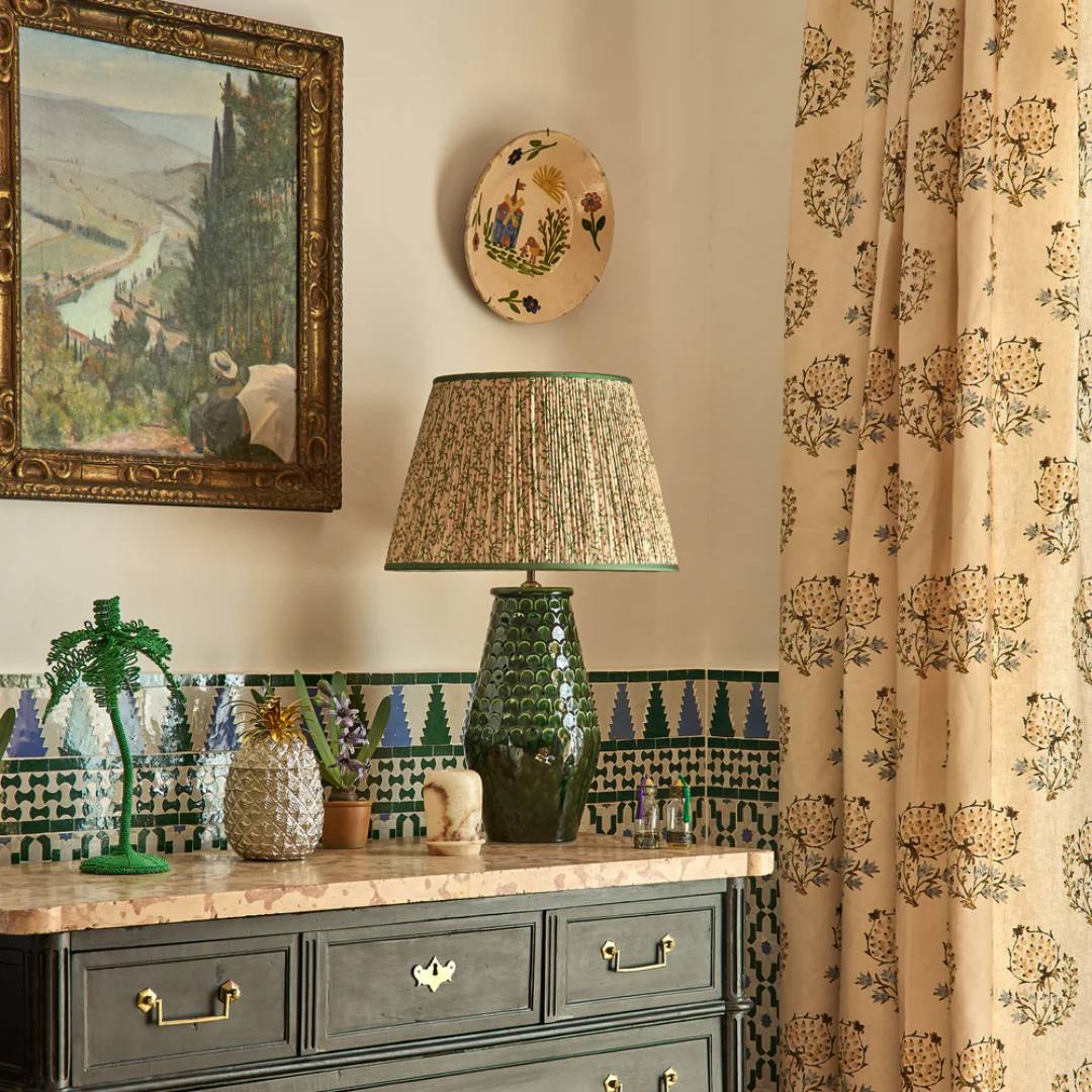 Comporta Ceramic Table Lamp Base in Green by Penny Morrison - Newport Lamp & Shade Company