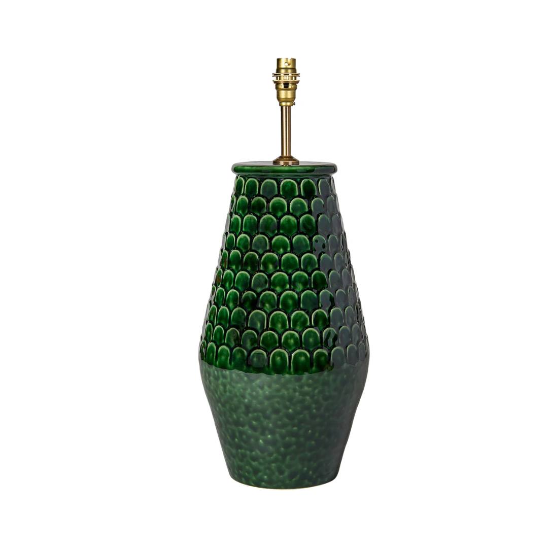Comporta Ceramic Table Lamp Base in Green by Penny Morrison - Newport Lamp & Shade Company