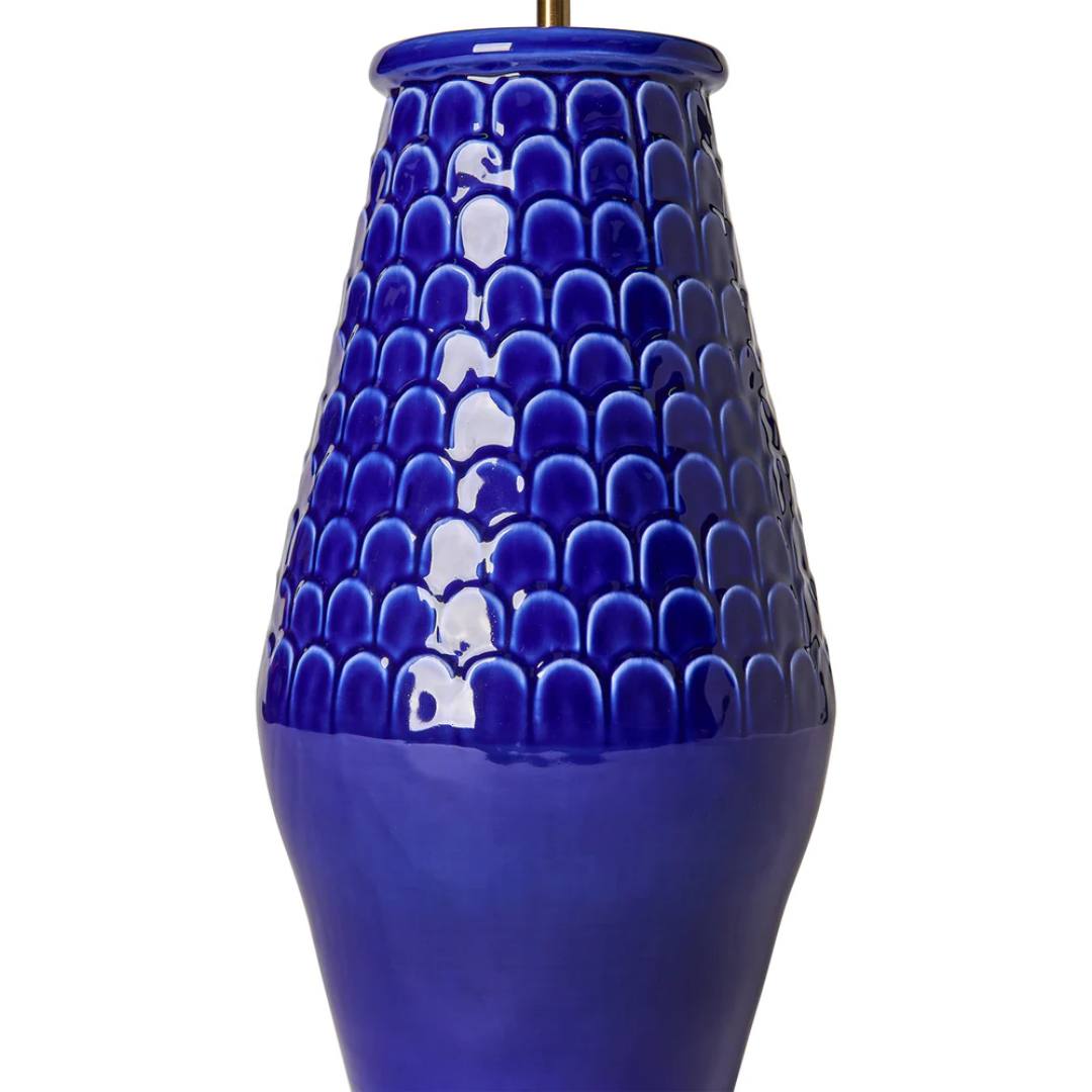 Comporta Ceramic Table Lamp Base in Indigo by Penny Morrison - Newport Lamp & Shade Company