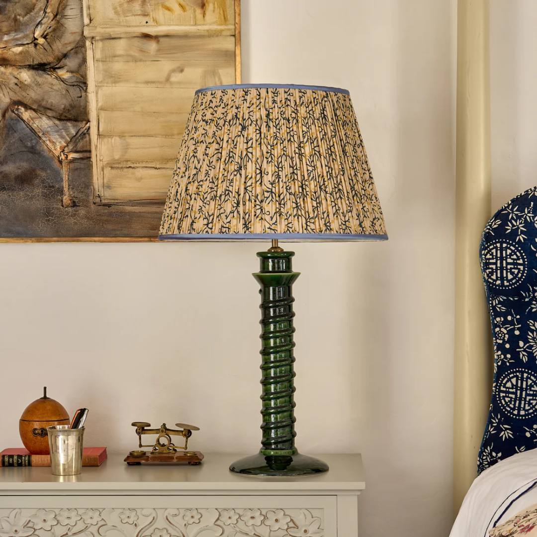 Torca Ceramic Table Lamp Base in Green by Penny Morrison - Newport Lamp & Shade Company