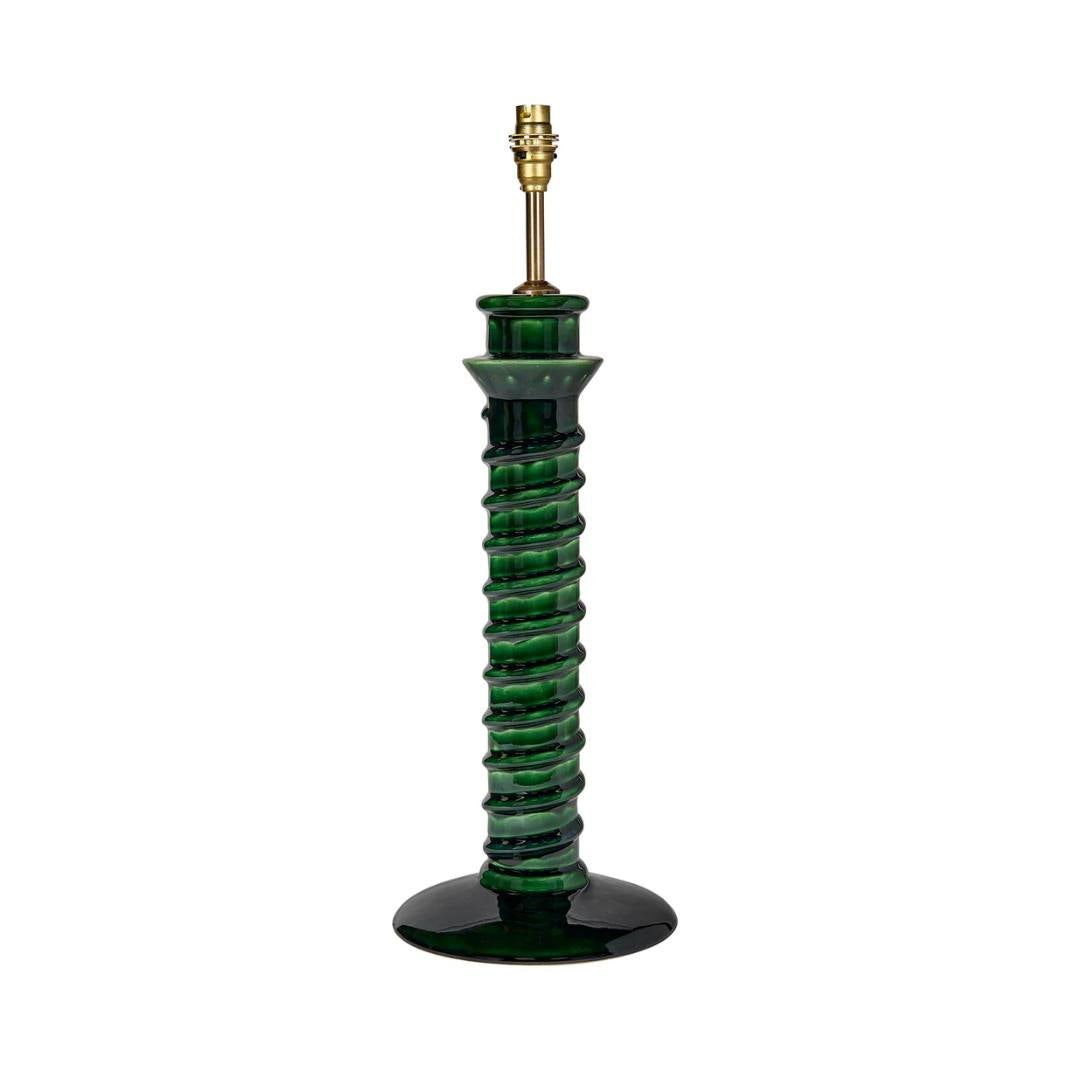 Torca Ceramic Table Lamp Base in Green by Penny Morrison - Newport Lamp & Shade Company