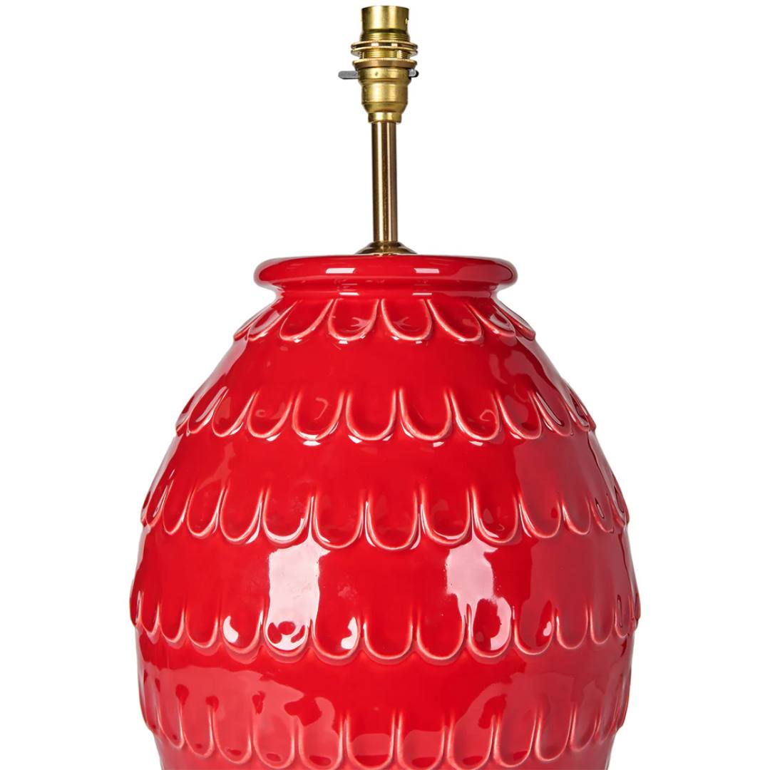 Tamera Ceramic Table Lamp Base in Red by Penny Morrison - Newport Lamp & Shade Company