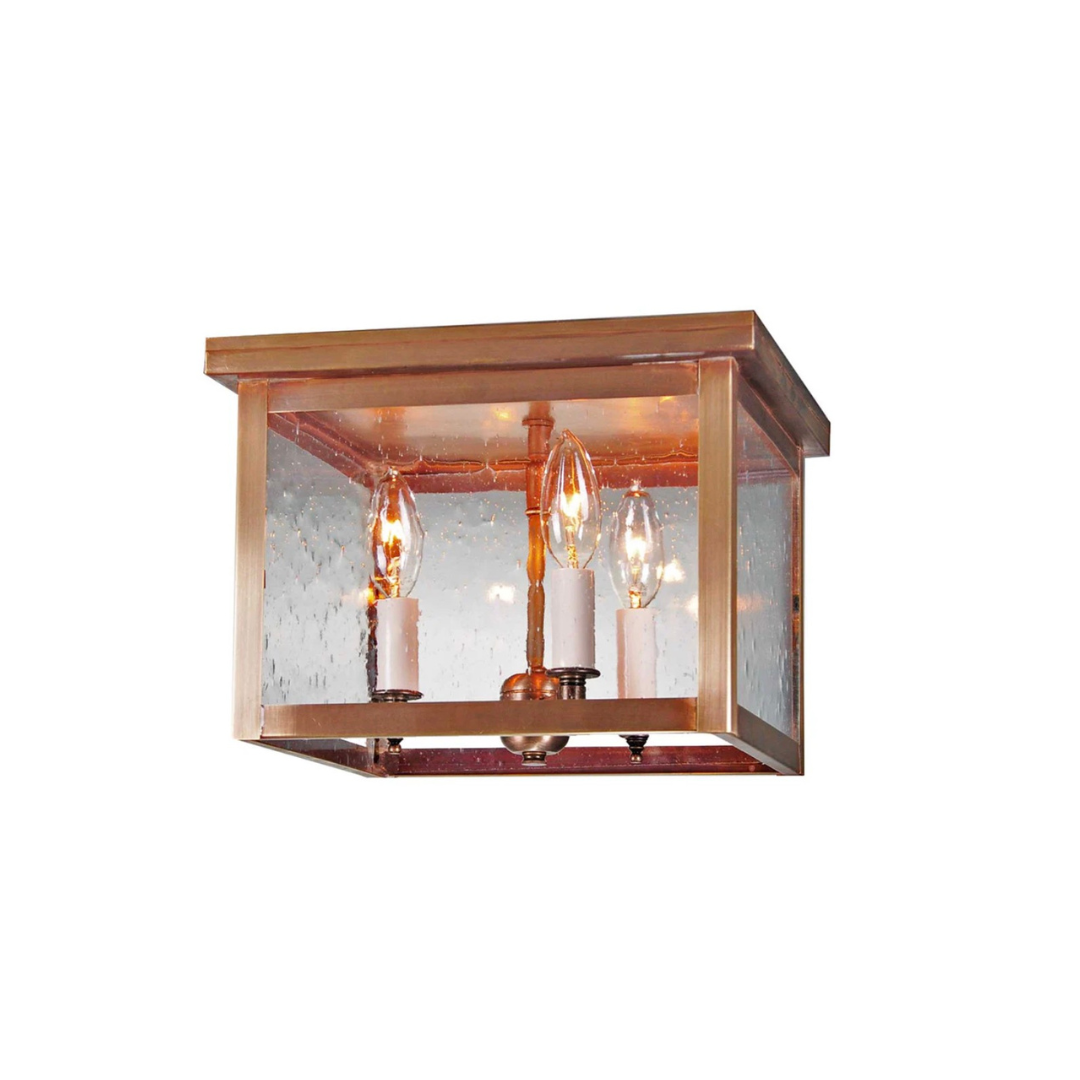 11" Flush Ceiling Light 4904 in Antique Brass Finish and Clear Glass by Northeast Lantern - Newport Lamp & Shade Company