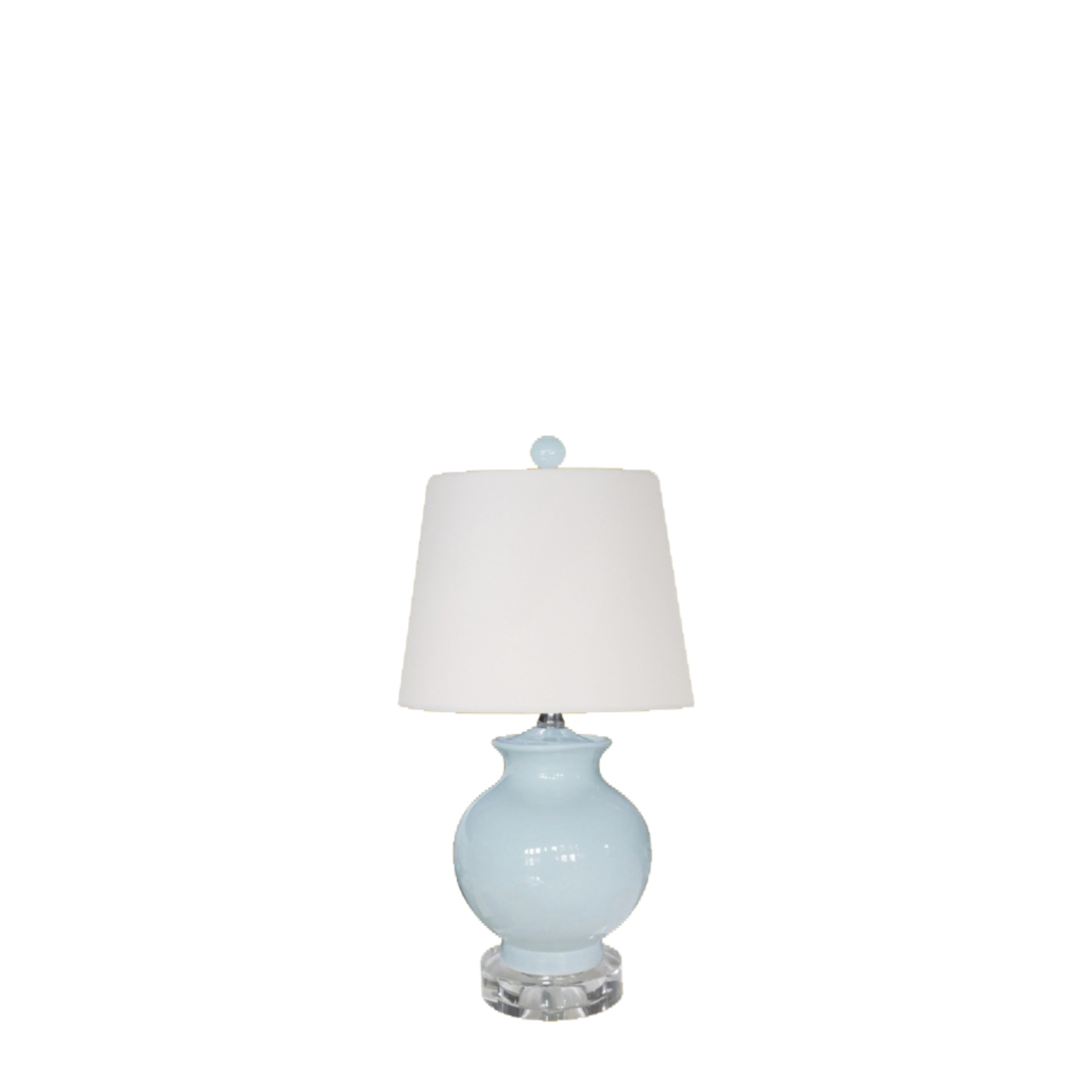 Mini Table Lamp in Light Blue with Crystal Base