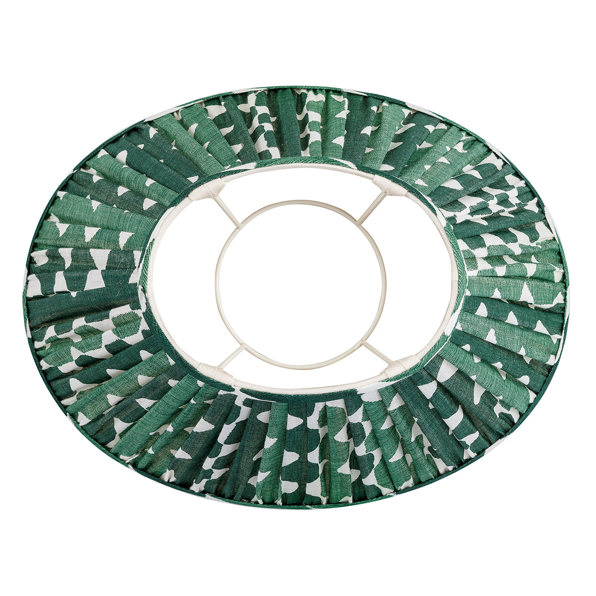 Oval Fermoie Lampshade - Green Whittle - Newport Lamp & Shade Company