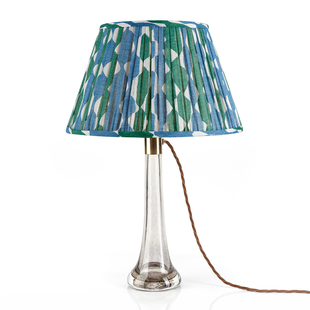 16" Fermoie Lampshade - Green and Blue Whittle - Newport Lamp & Shade Company