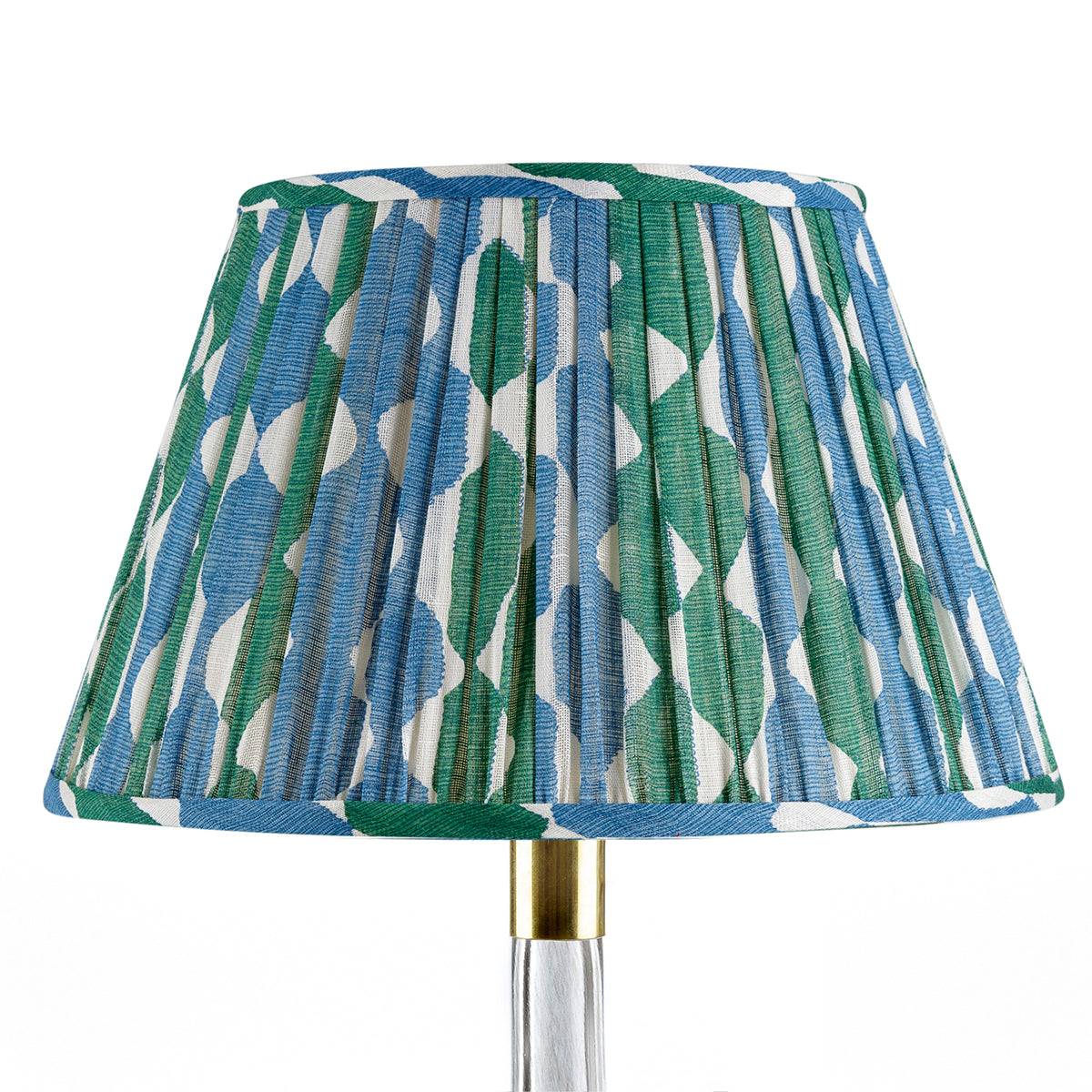 16" Fermoie Lampshade - Green and Blue Whittle - Newport Lamp & Shade Company