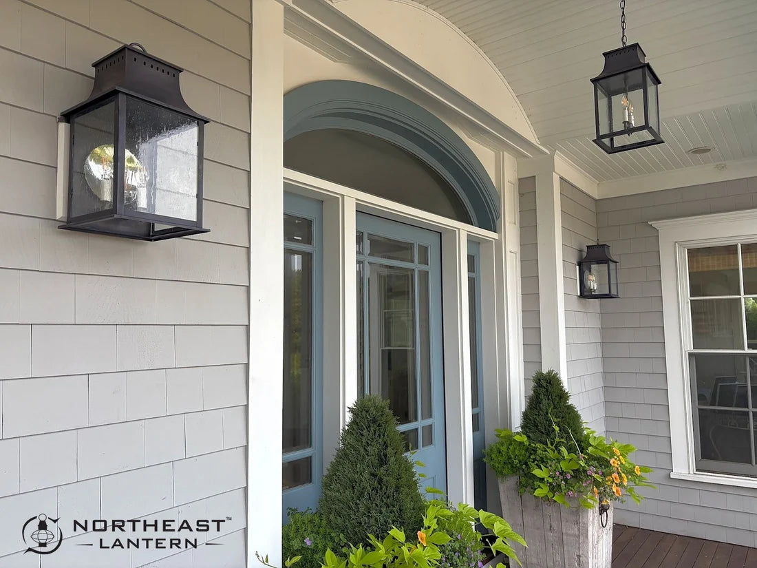 Rockland 11322 Hanging Lantern in Dark Antique Brass Finish and Clear Glass by Northeast Lantern