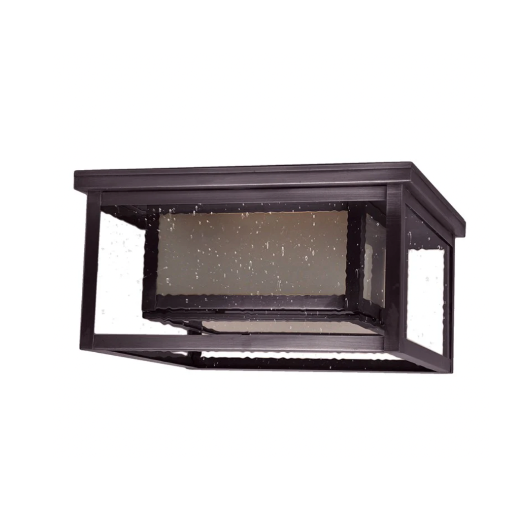 Flushmount SC1212 in Dark Brass with Clear Seedy Glass by Northeast Lantern