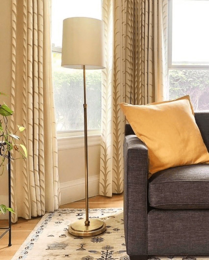 Bryant Floor Lamp in Antique Brass Finish | Newport Lamp And Shade | Located in Newport, RI