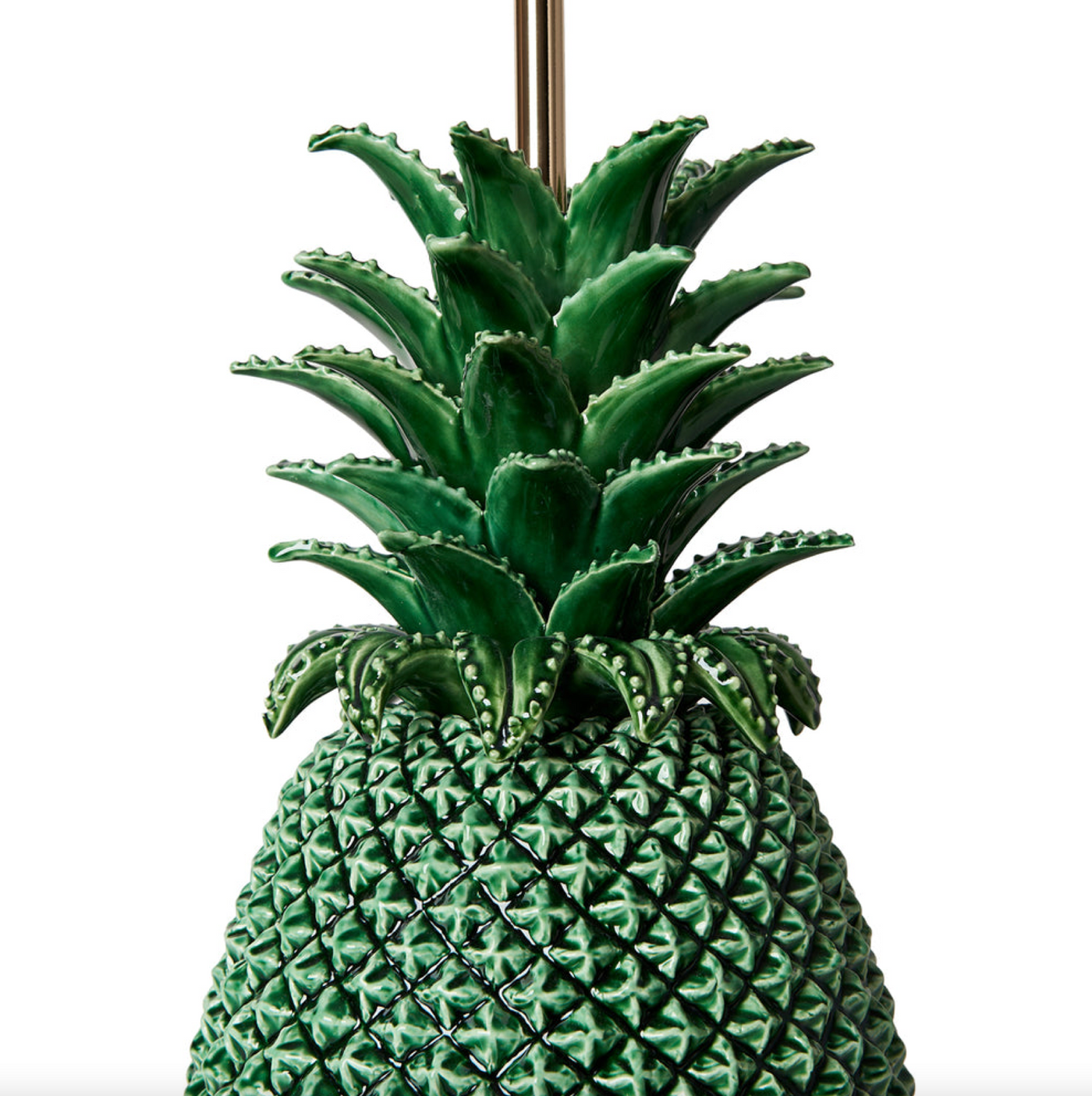 Green Pineapple Ceramic Table Lamp by Penny Morrison | Newport Lamp And Shade | Located in Newport, RI