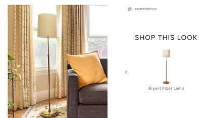Bryant Floor Lamp in Antique Brass Finish | Newport Lamp And Shade | Located in Newport, RI
