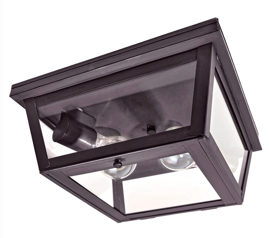 11" Flush Ceiling Light 4204 in Dark Brass Finish and Clear Glass by Northeast Lantern