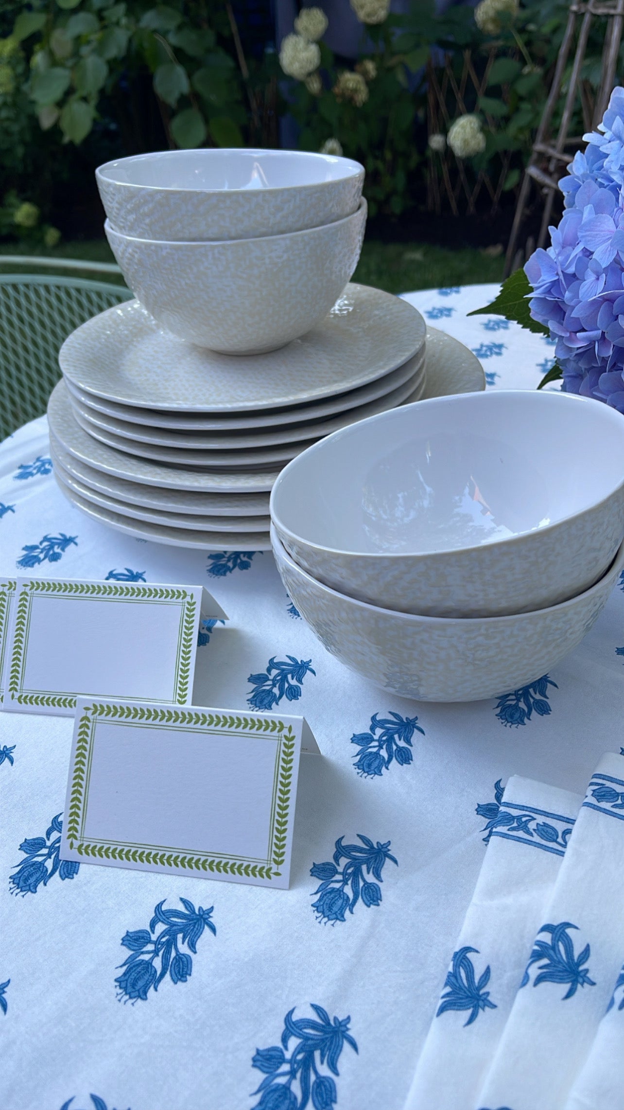 Cream-Glazed Dinnerware with Linen Texture | Newport Lamp And Shade | Located in Newport, RI
