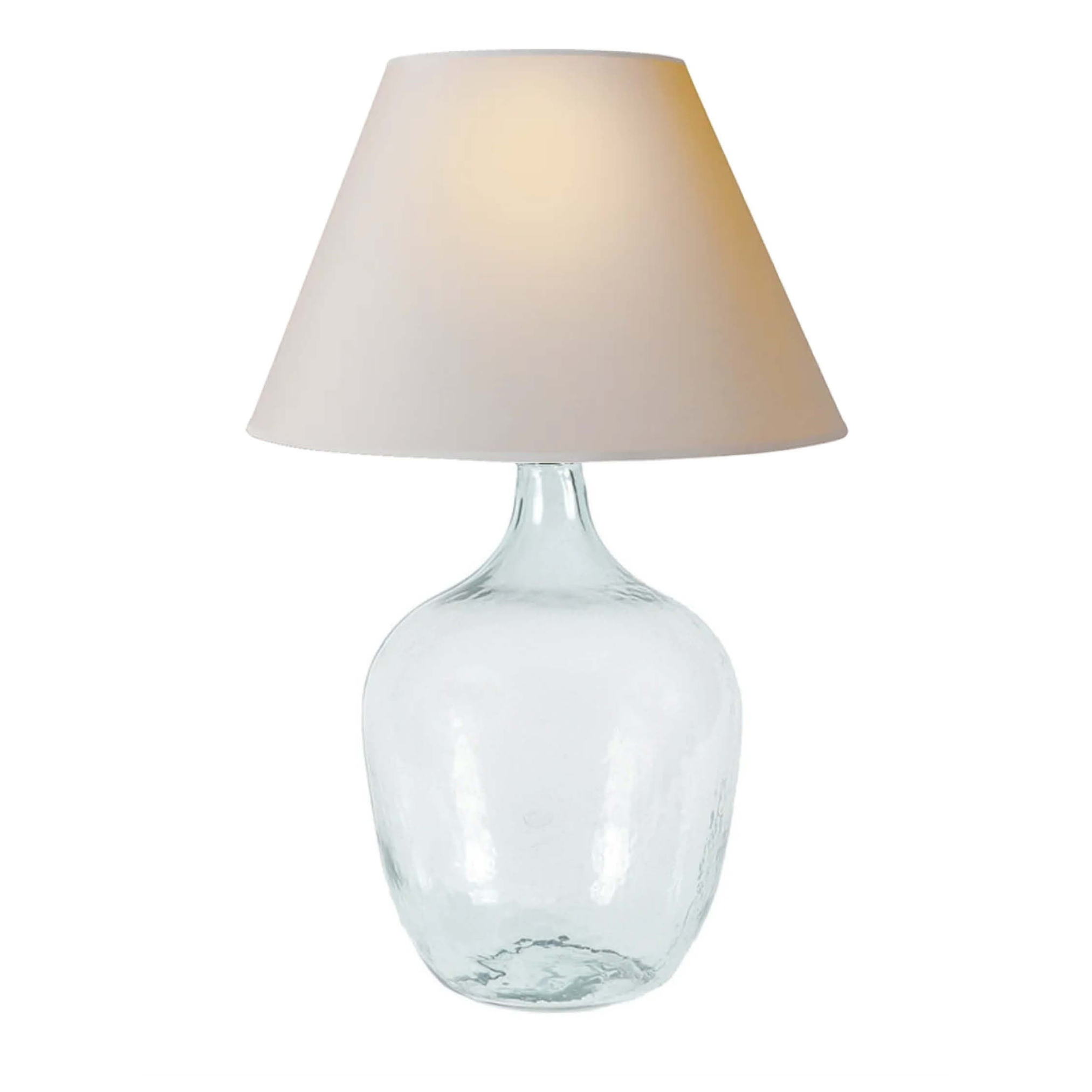 A Large Recycled Glass Bottle, Now Mounted as a Table Lamp | Newport Lamp And Shade | Located in Newport, RI