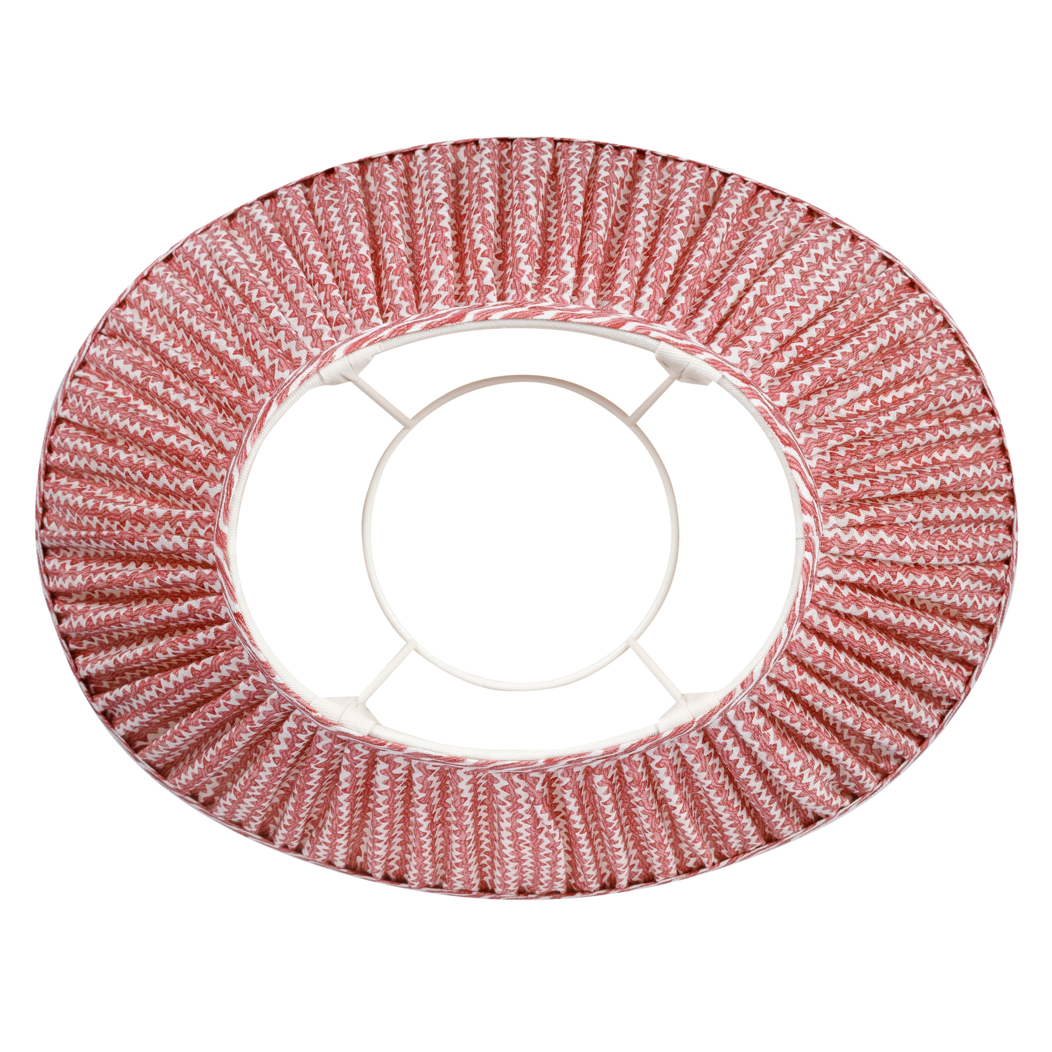 Oval Fermoie Lampshade - Popple in Red | Newport Lamp And Shade | Located in Newport, RI