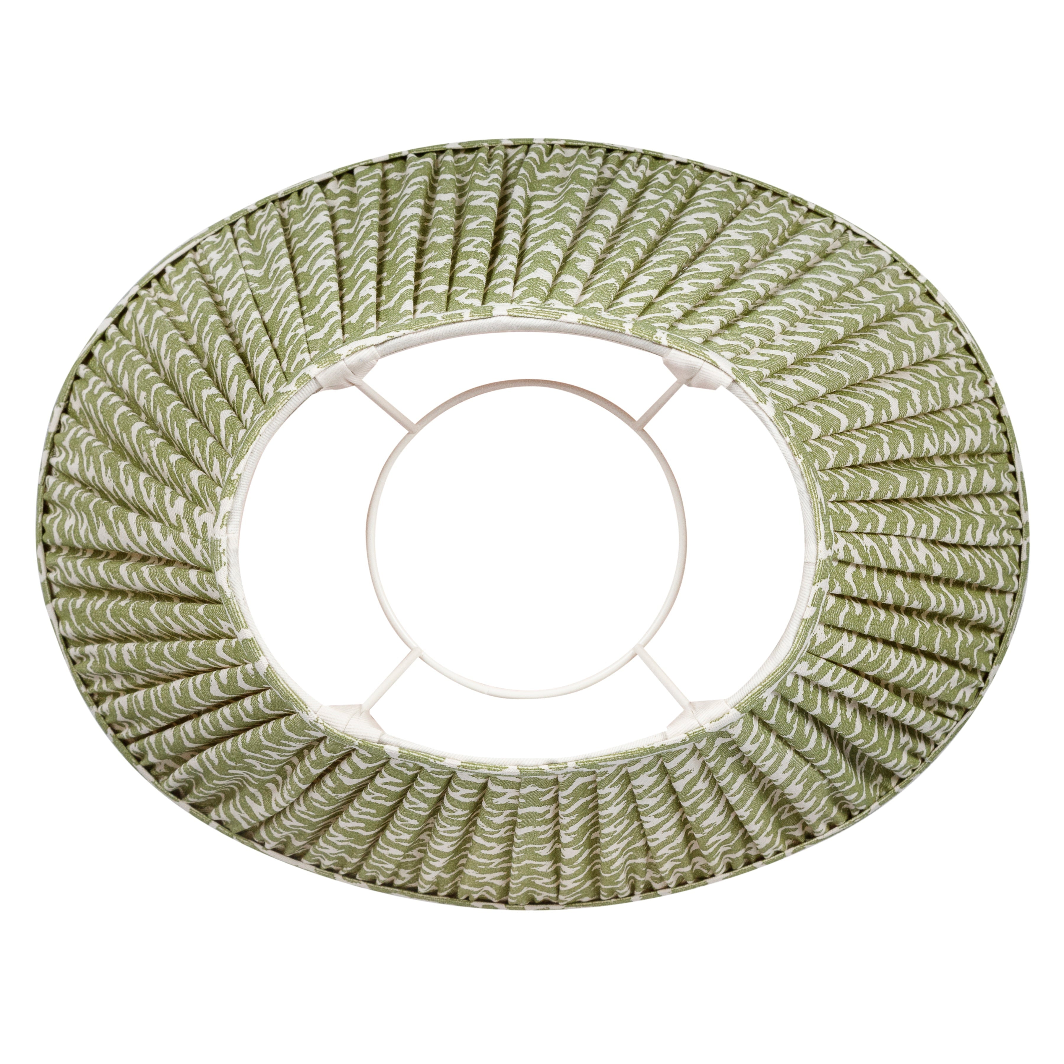 Oval Fermoie Lampshade - Rabanna in Green | Newport Lamp And Shade | Located in Newport, RI