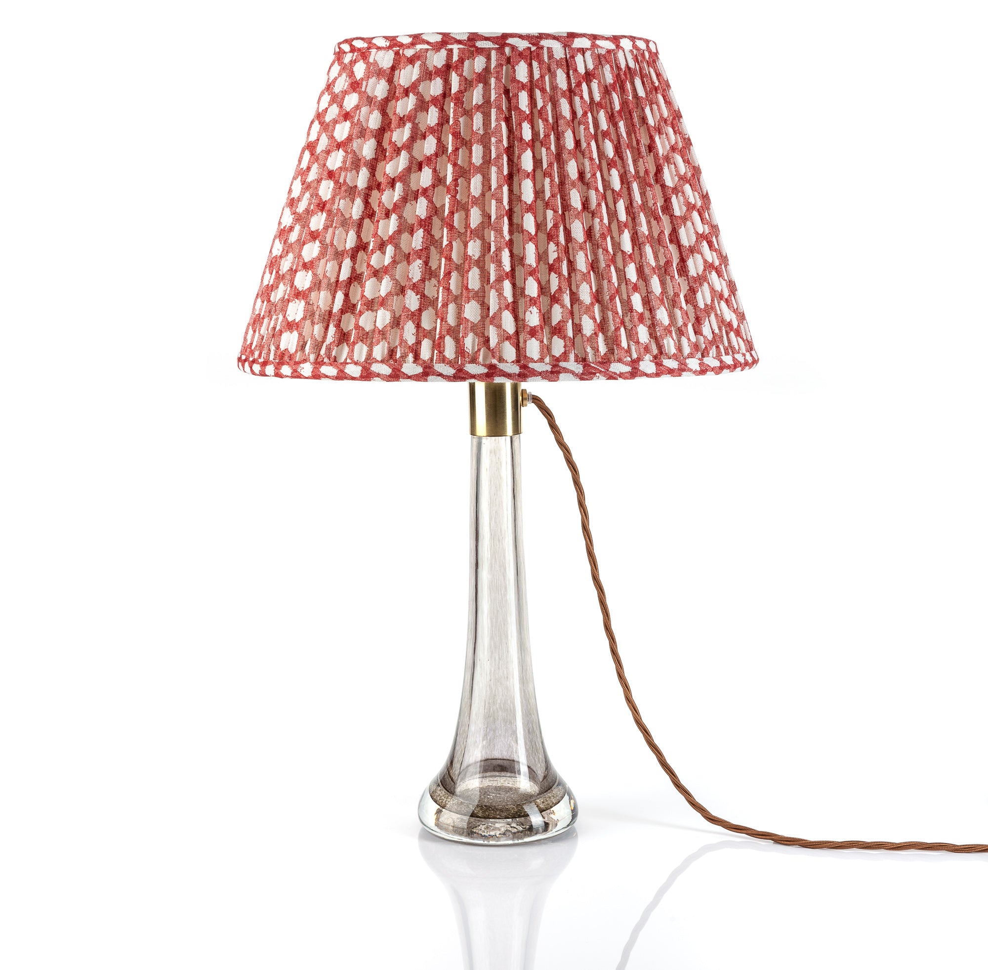 Fermoie Lampshade - Wicker in Red | Newport Lamp And Shade | Located in Newport, RI