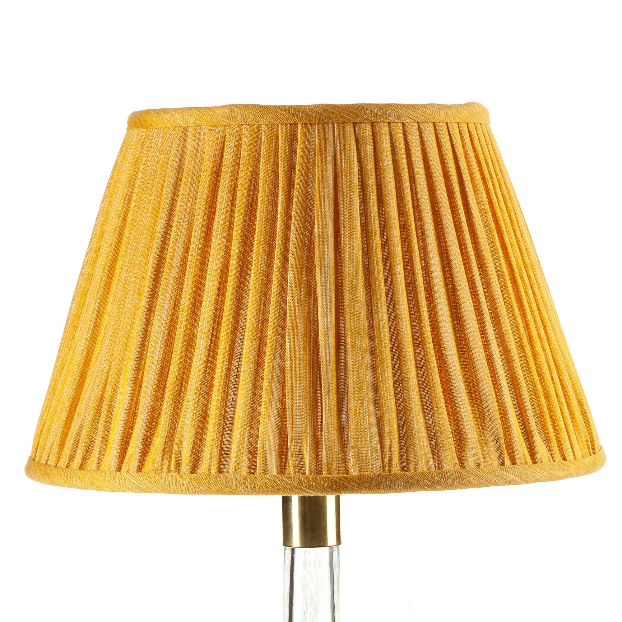 12" Fermoie Lampshade - Plain Linen in Club Yellow | Newport Lamp And Shade | Located in Newport, RI