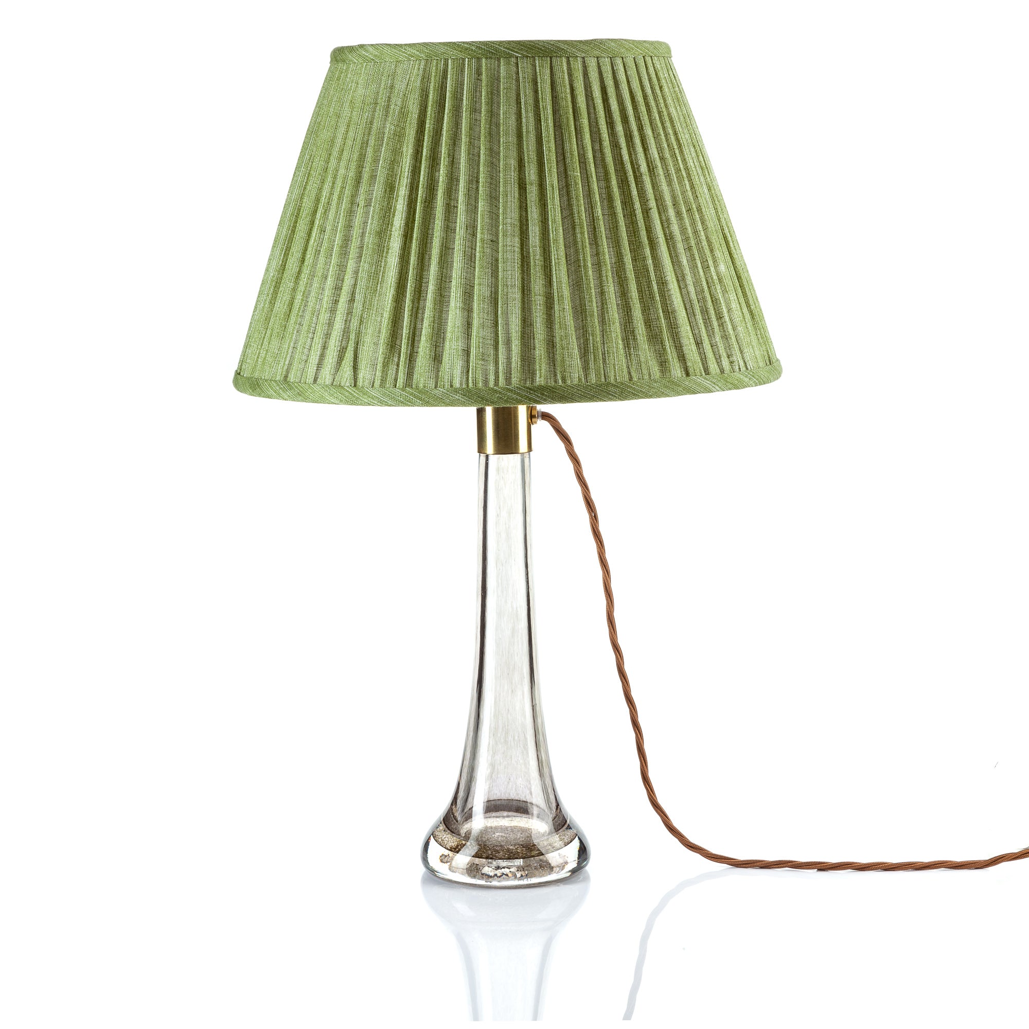 16" Fermoie Lampshade - Plain Linen in Kintyre Green - Newport Lamp & Shade Company