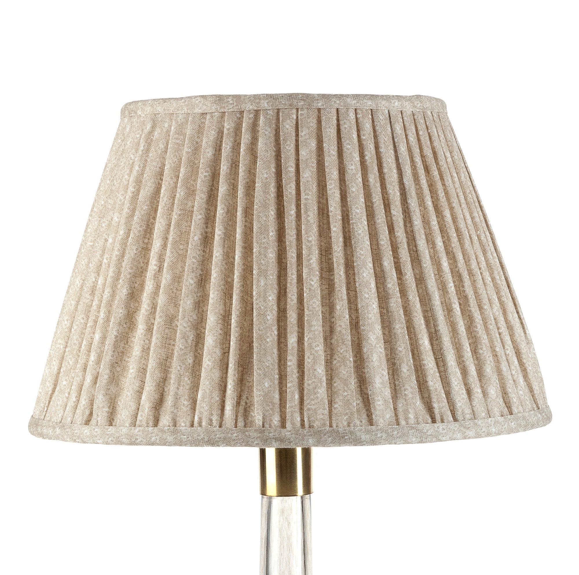 18" Fermoie Lampshade - Figured Linen in Ecru - Newport Lamp & Shade Company