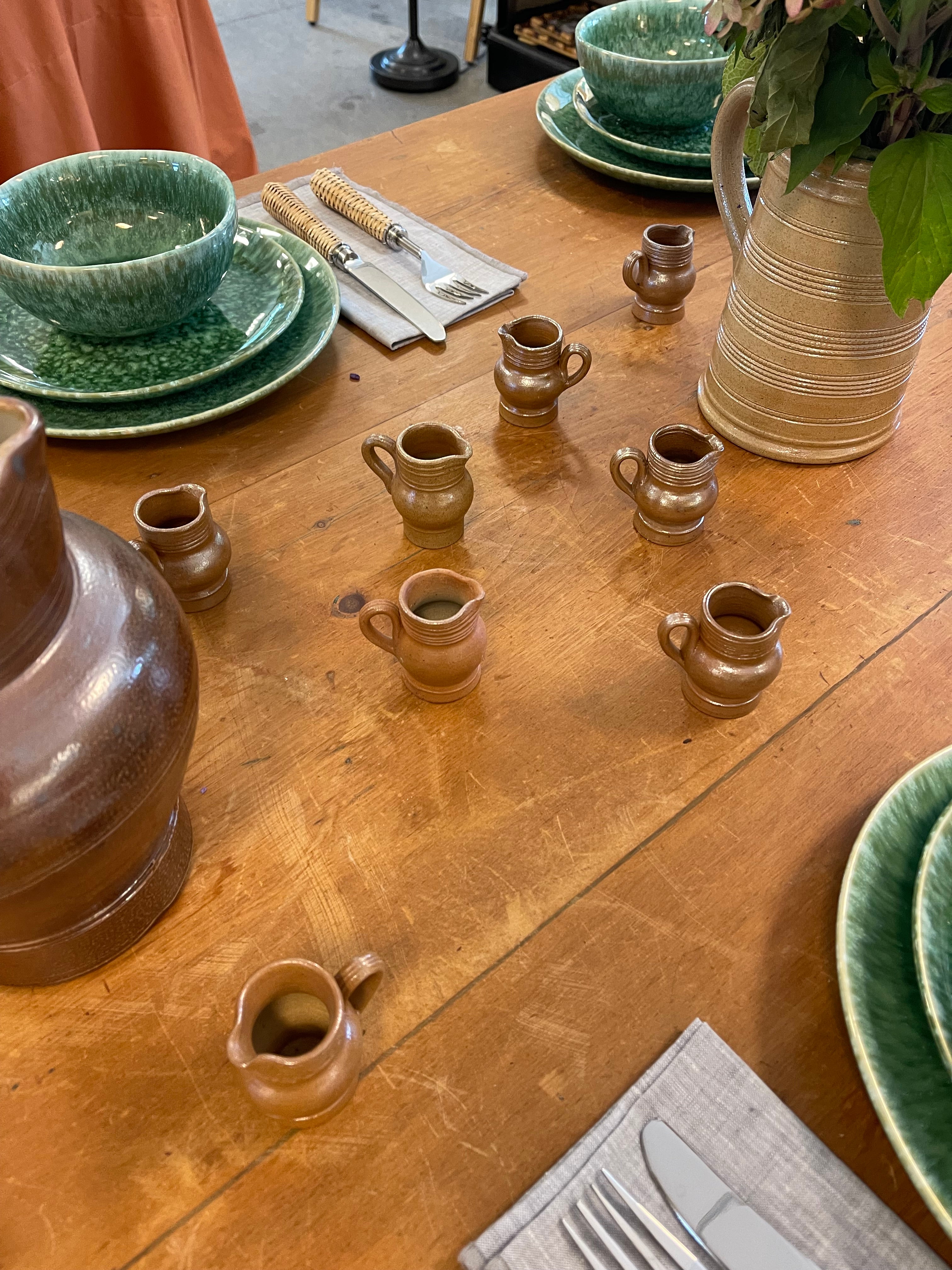 Mini French Pottery Jug (Set of 6) | Newport Lamp And Shade | Located in Newport, RI