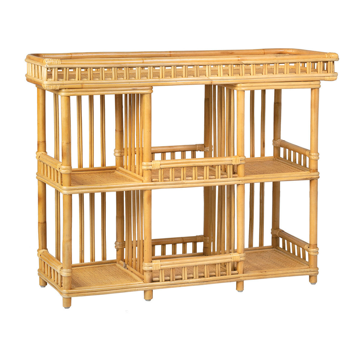 Rattan Bar Console Table | Newport Lamp And Shade | Located in Newport, RI